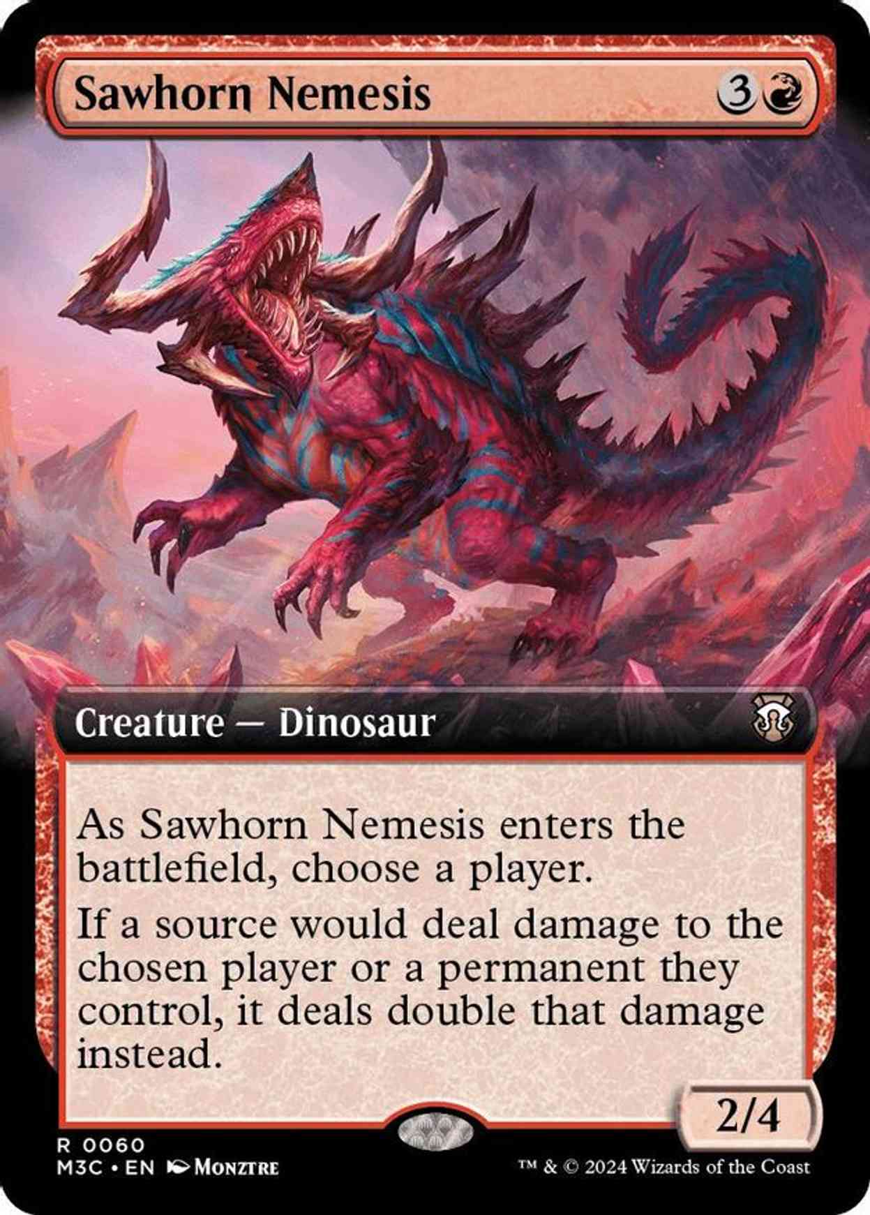 Sawhorn Nemesis (Extended Art) (Ripple Foil) magic card front