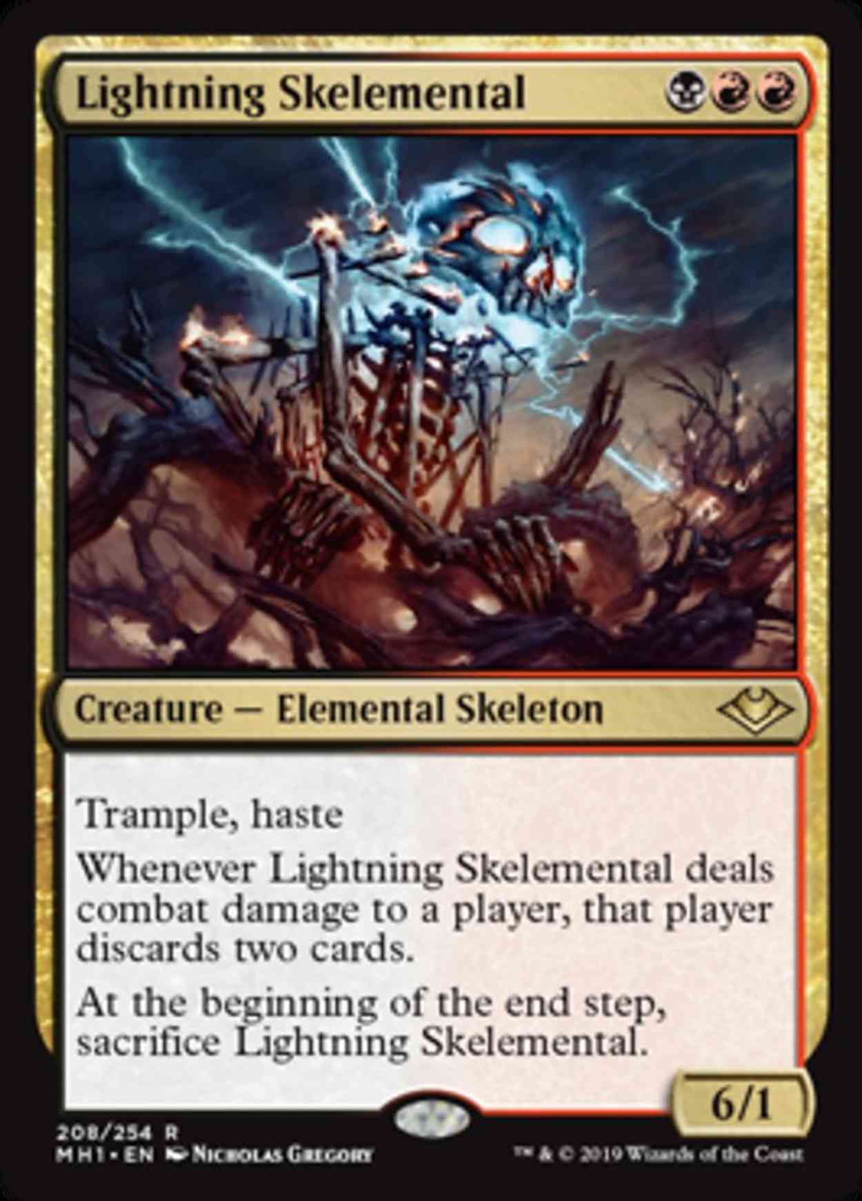 Lightning Skelemental magic card front