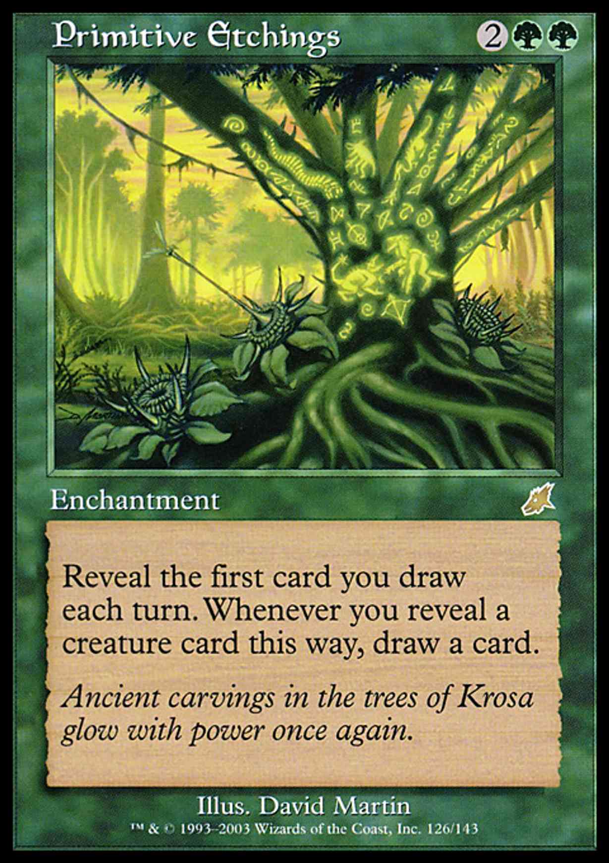 Primitive Etchings magic card front