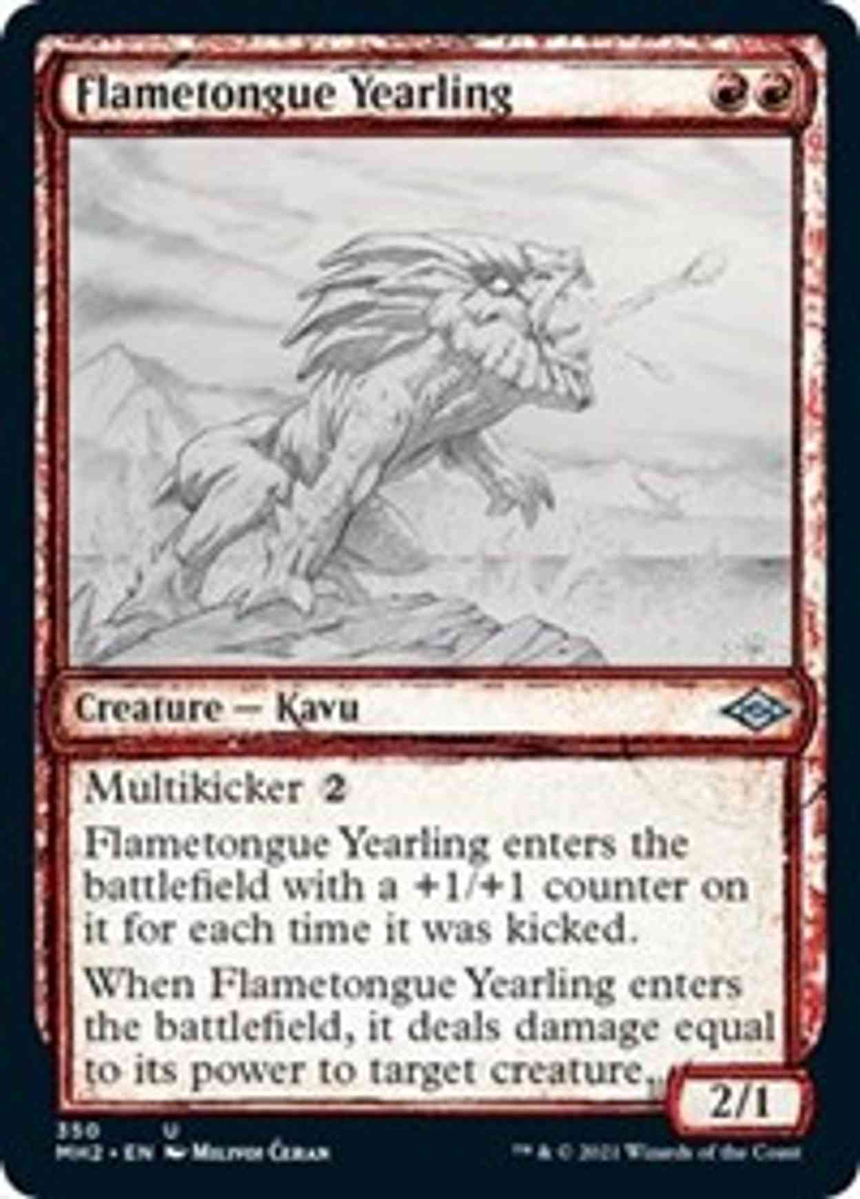 Flametongue Yearling (Showcase) magic card front