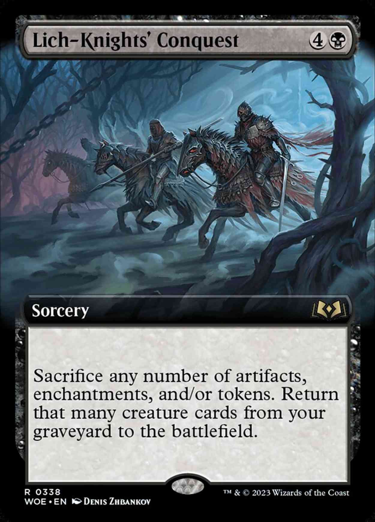 Lich-Knights' Conquest (Extended Art) magic card front
