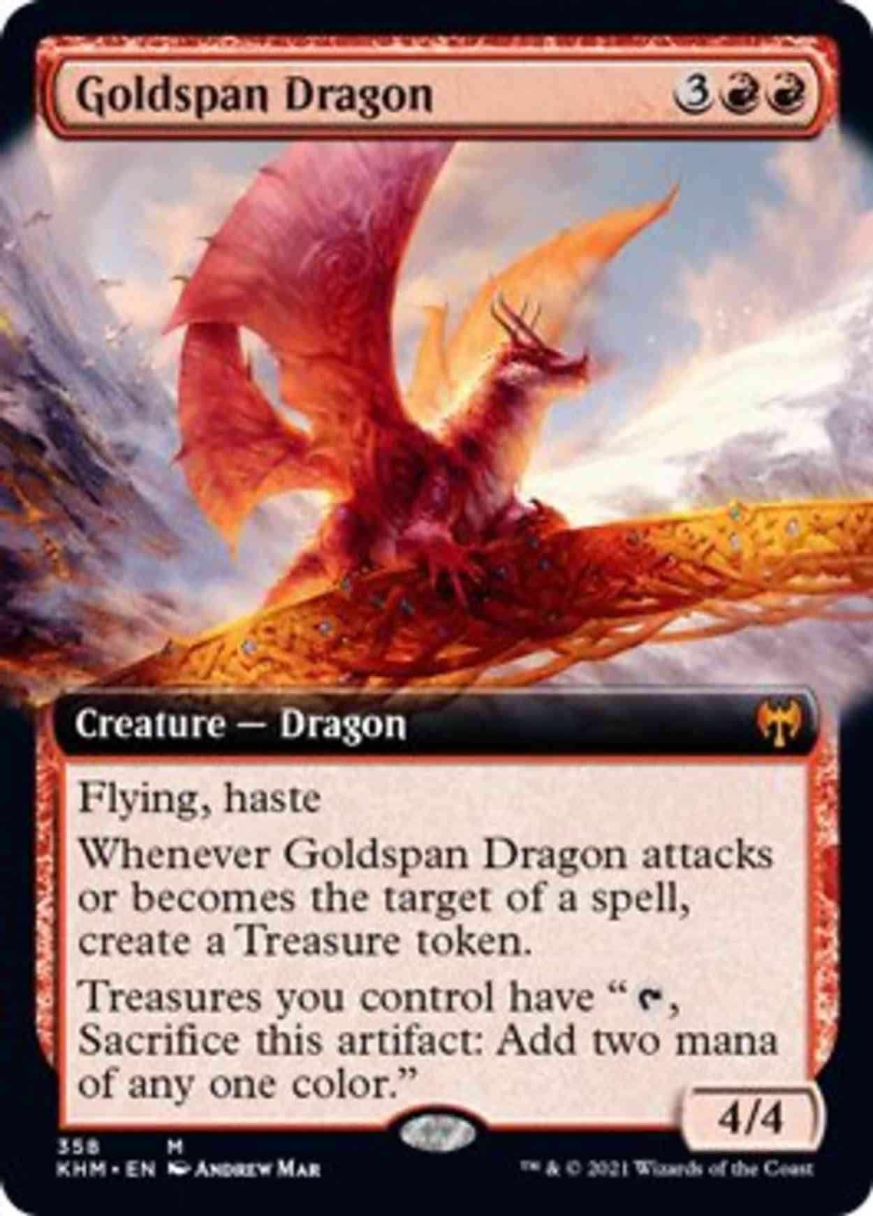 Goldspan Dragon (Extended Art) magic card front