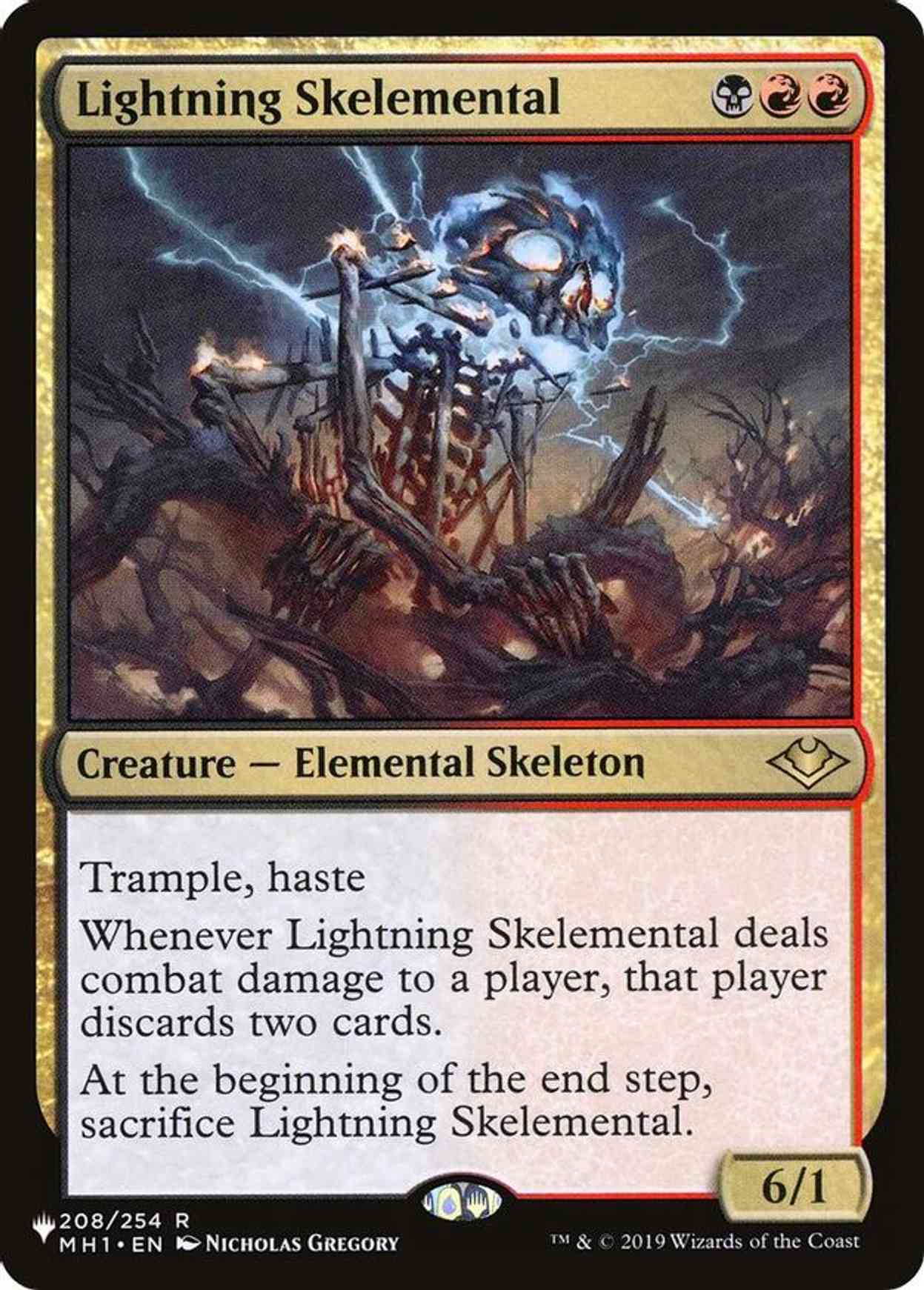 Lightning Skelemental magic card front