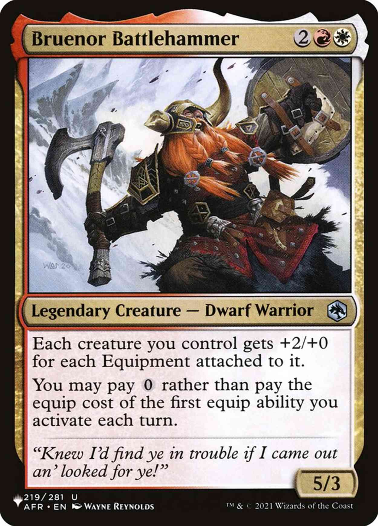 Bruenor Battlehammer magic card front