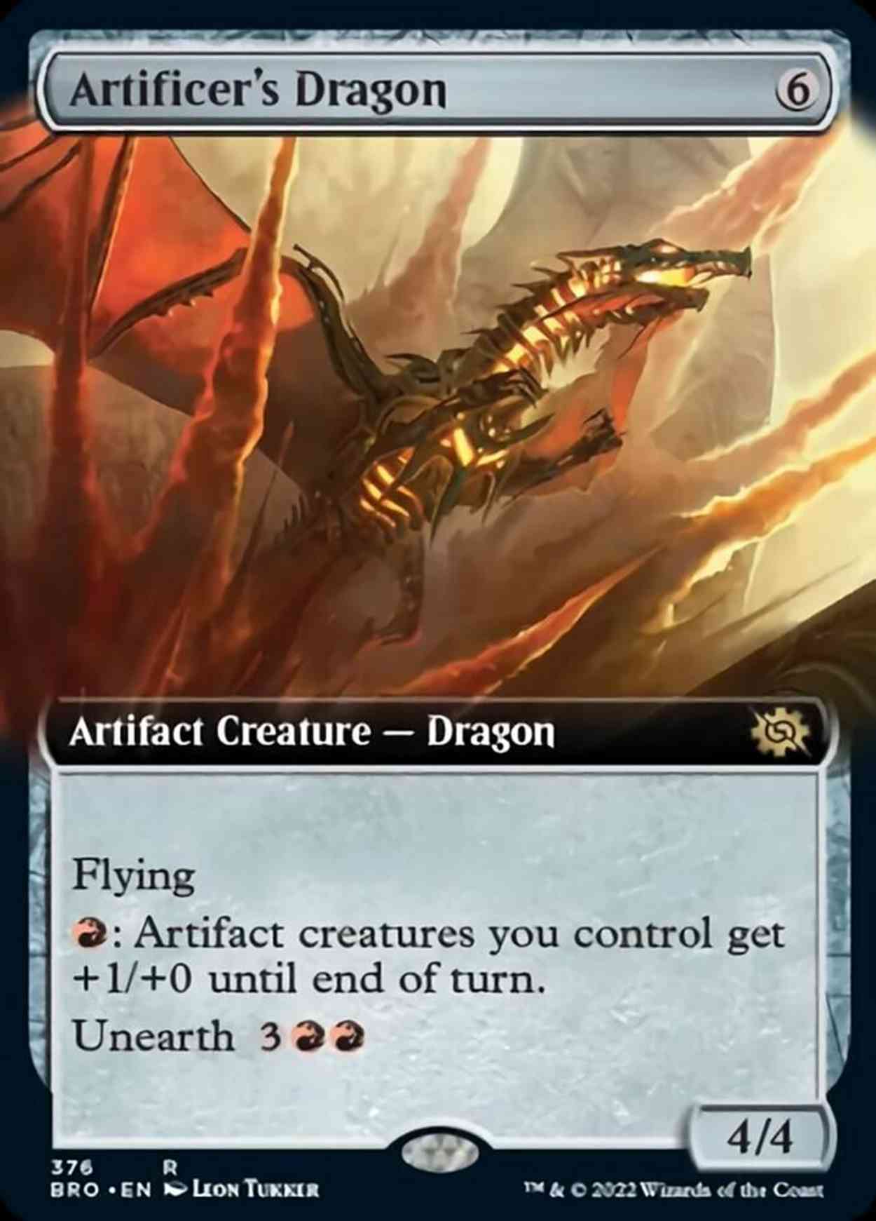 Artificer's Dragon (Extended Art) magic card front