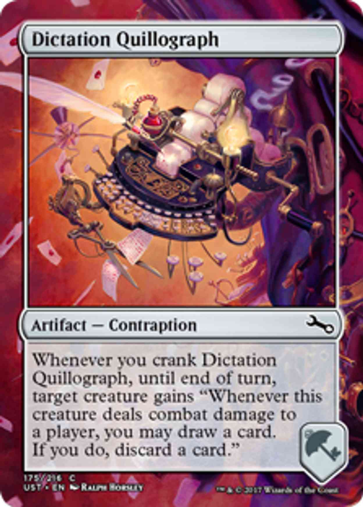 Dictation Quillograph magic card front