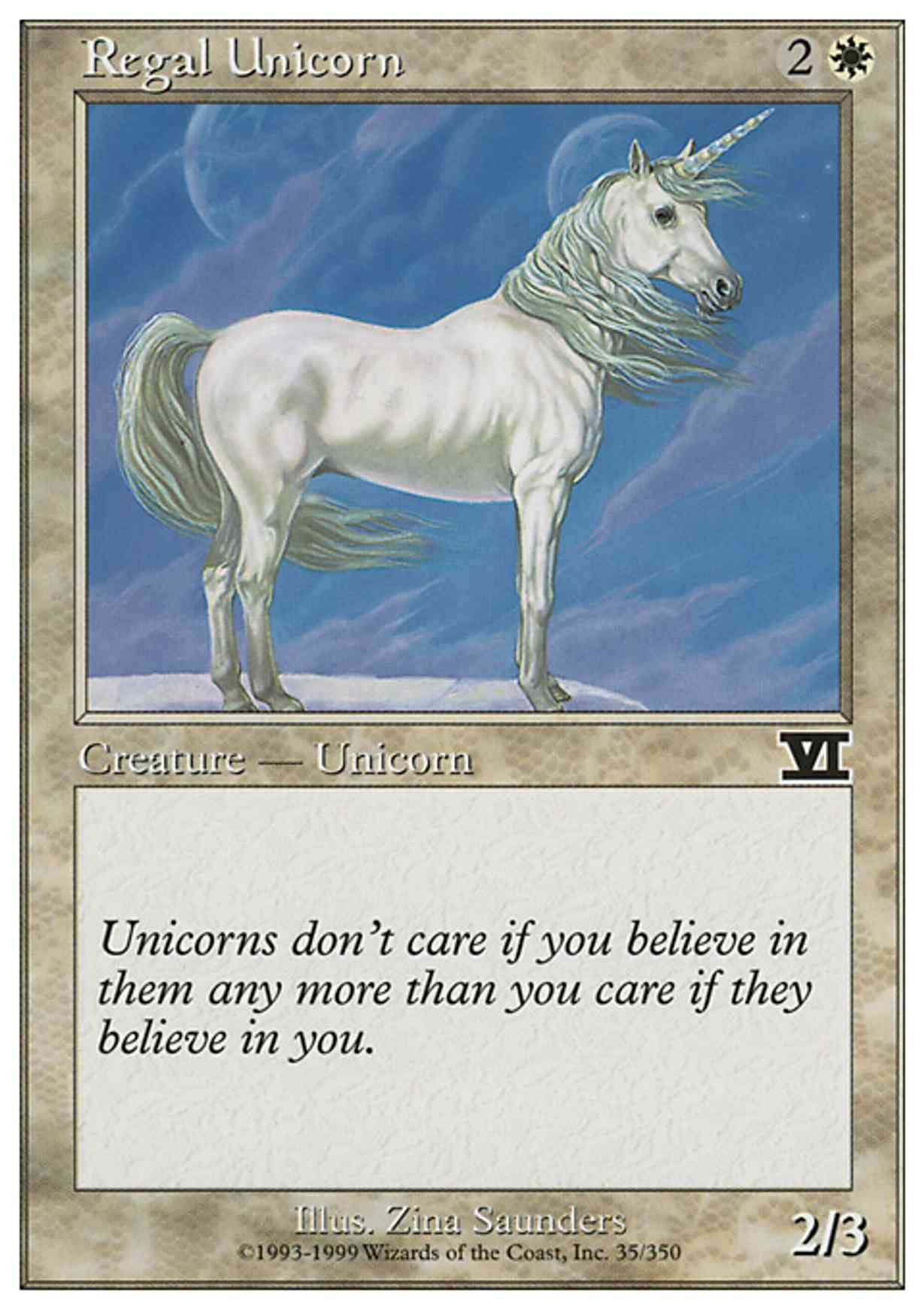 Regal Unicorn magic card front