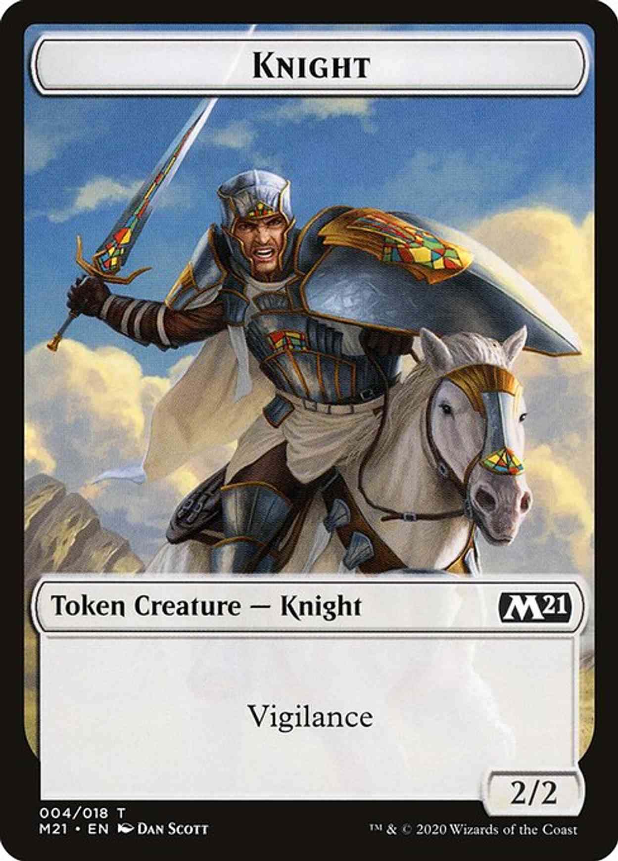 Knight // Zombie Double-sided Token magic card front