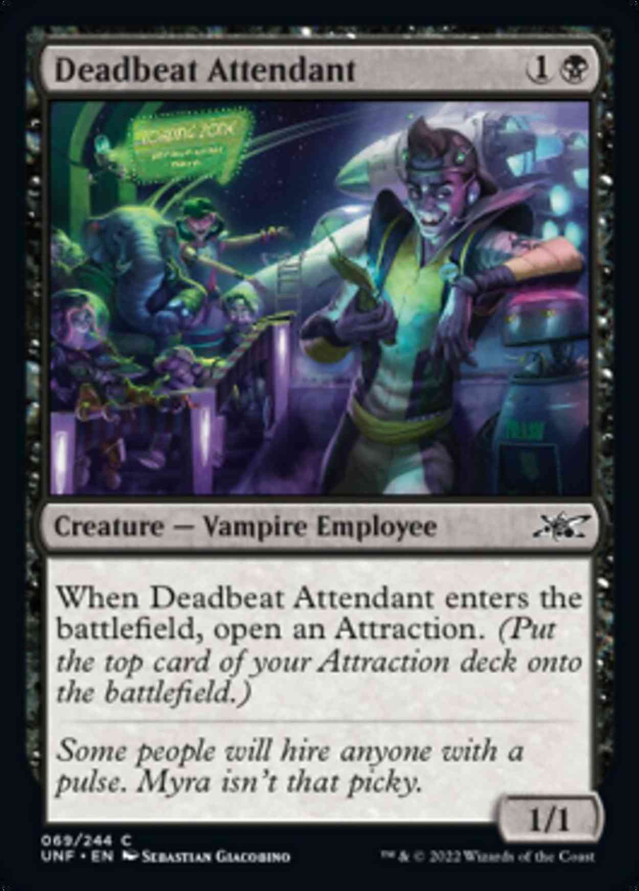 Deadbeat Attendant magic card front