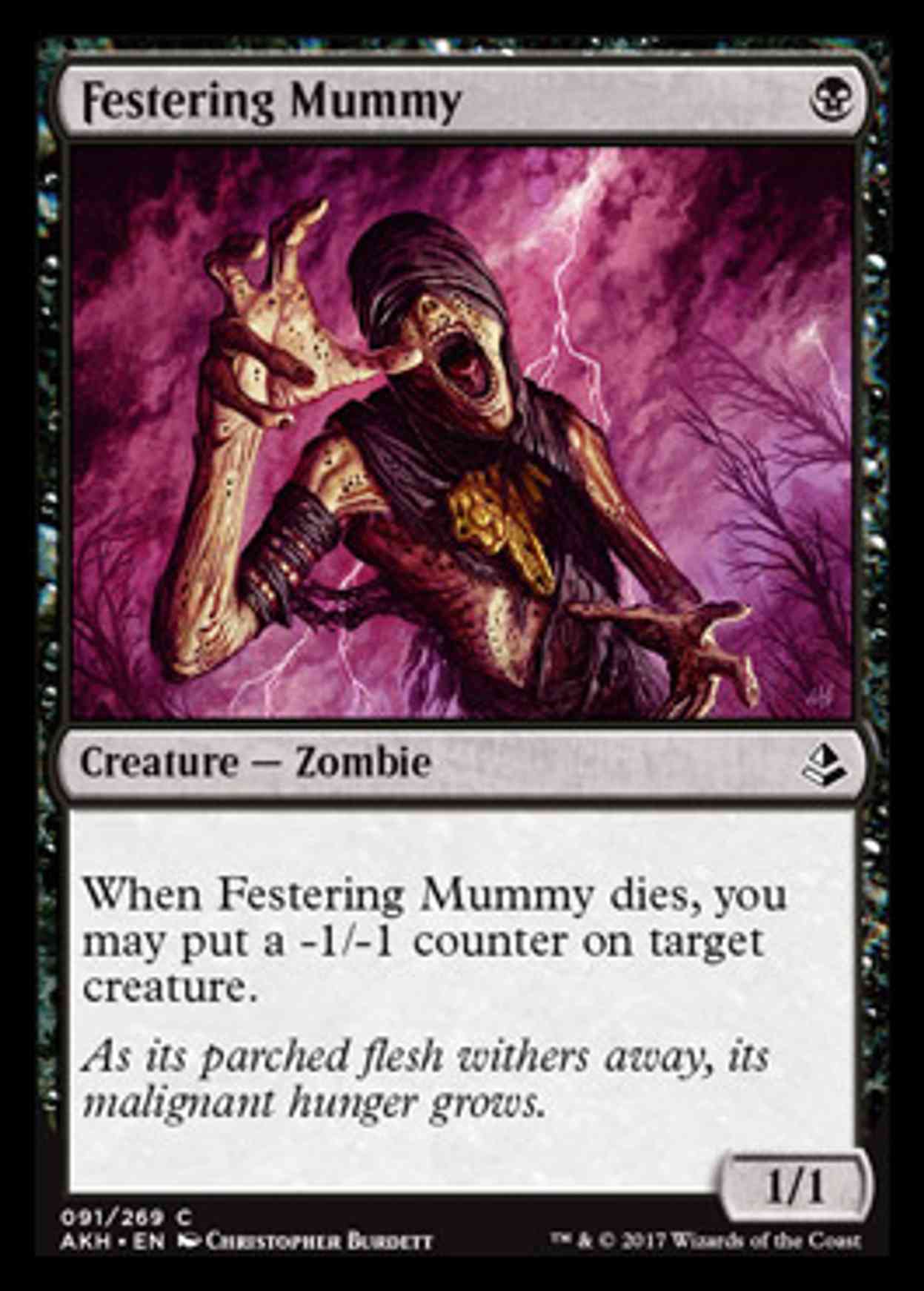 Festering Mummy magic card front