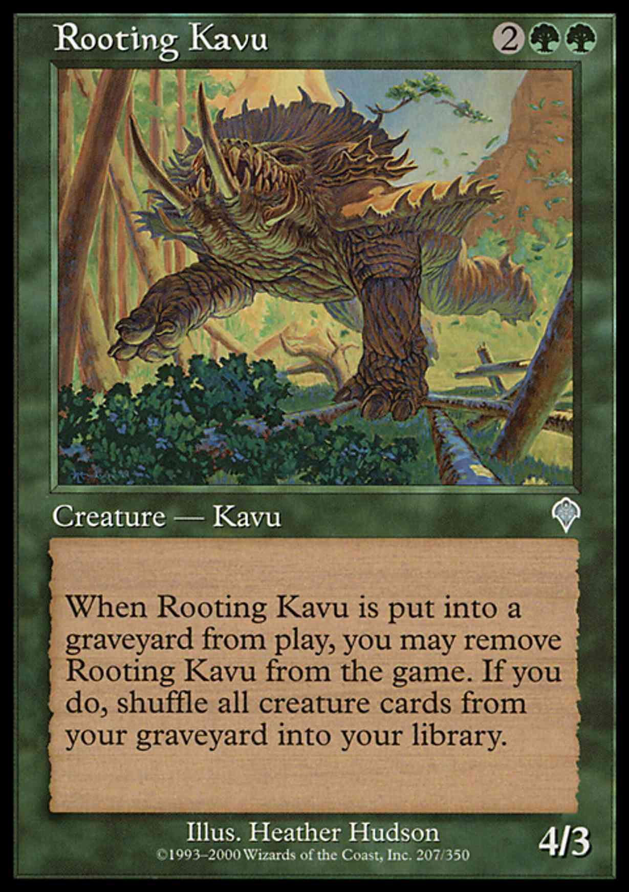 Rooting Kavu magic card front