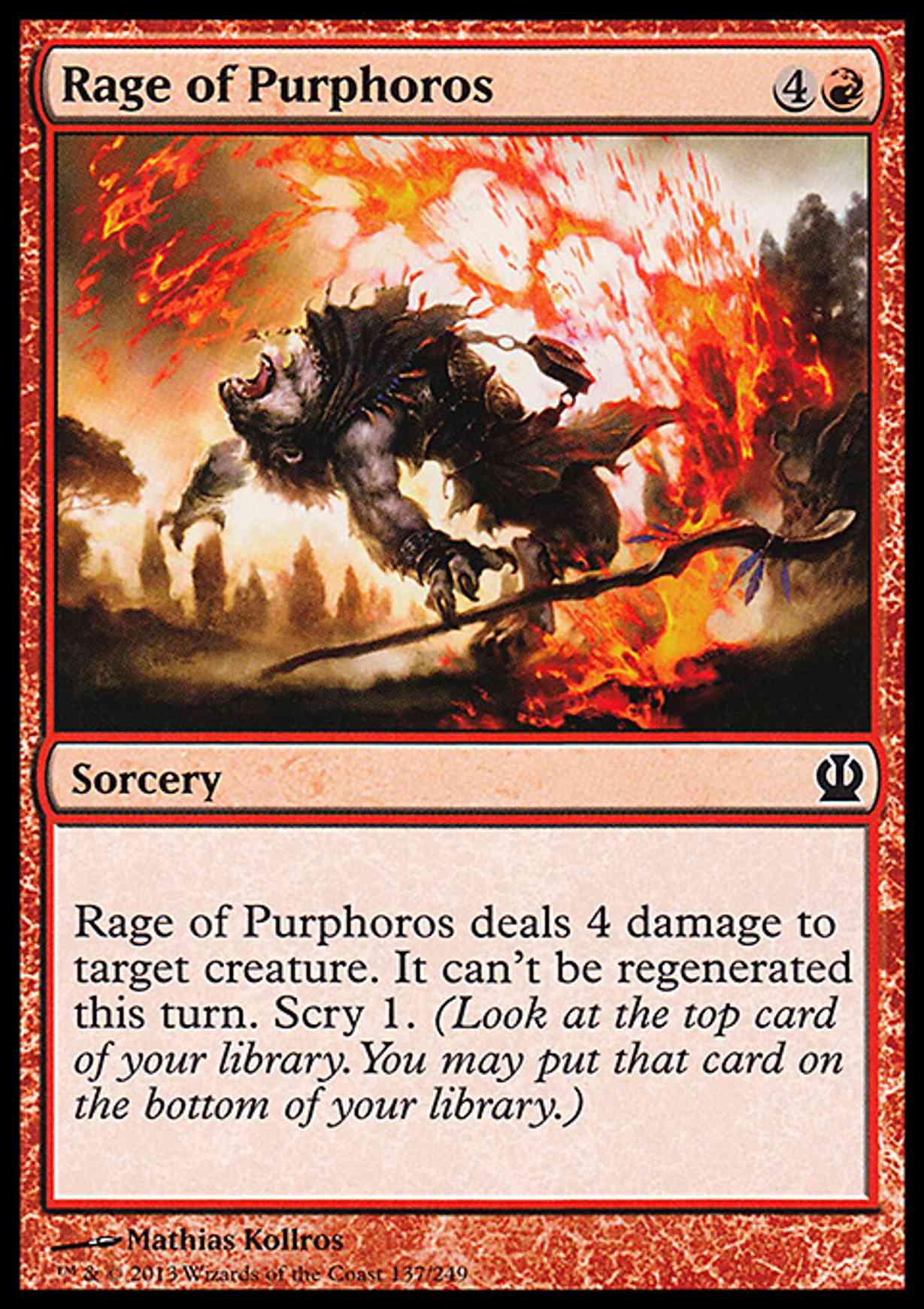 Rage of Purphoros magic card front