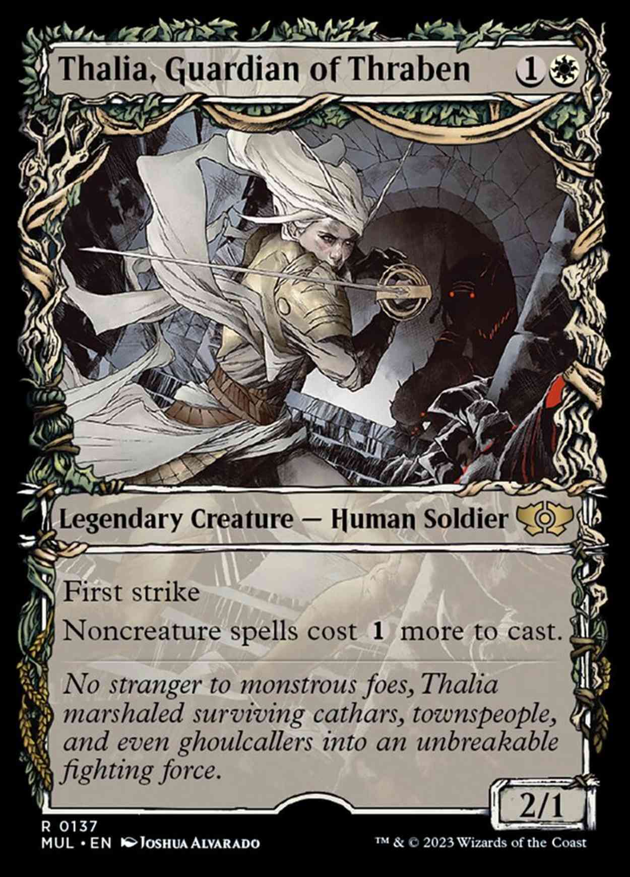 Thalia, Guardian of Thraben (Halo Foil) magic card front
