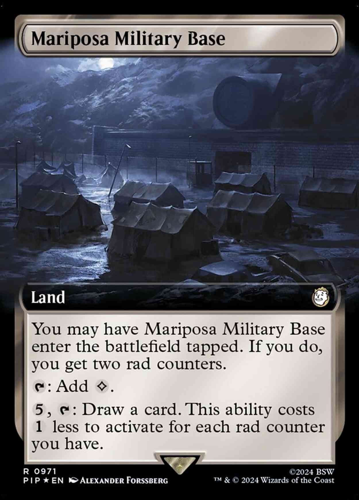 Mariposa Military Base (Extended Art) (Surge Foil) magic card front