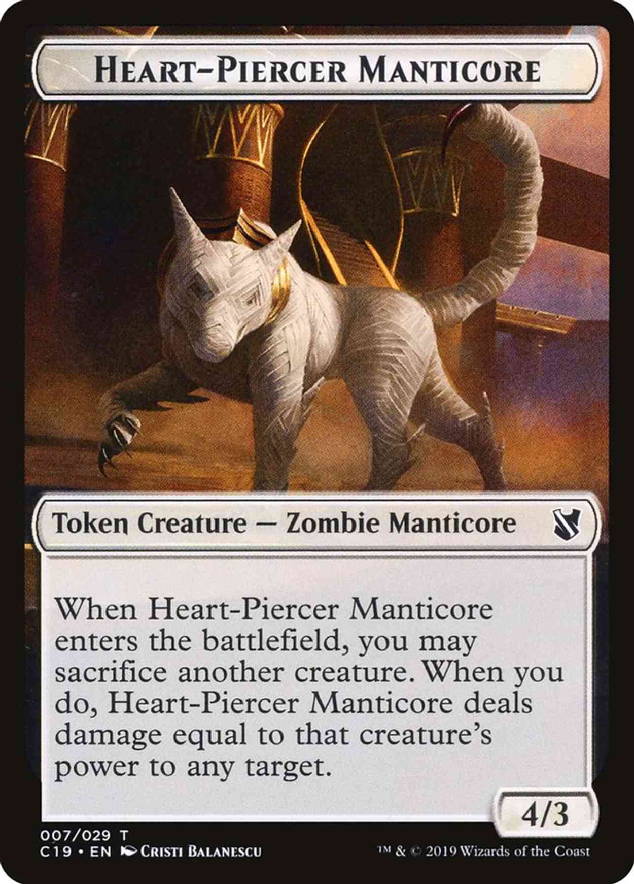 Heart-Piercer Manticore // Dragon Double-sided Token magic card front