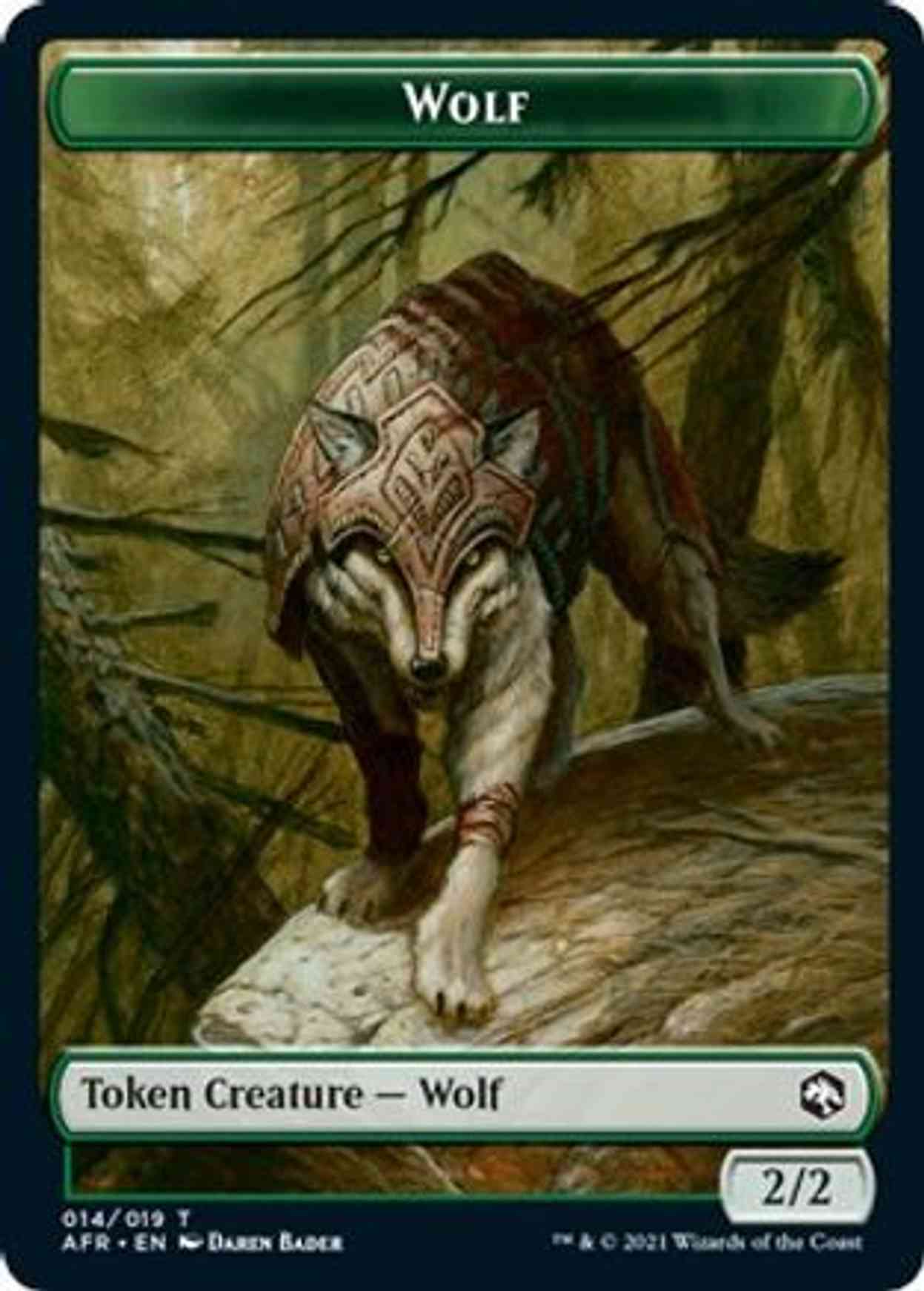 Wolf (014) // Clue (016) Double-sided Token (Challenger 2022) magic card front