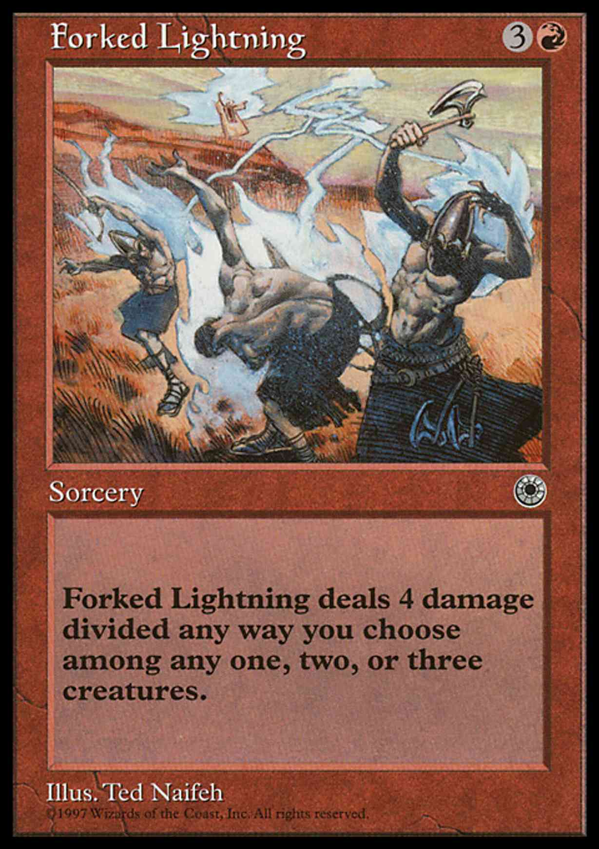 Forked Lightning magic card front