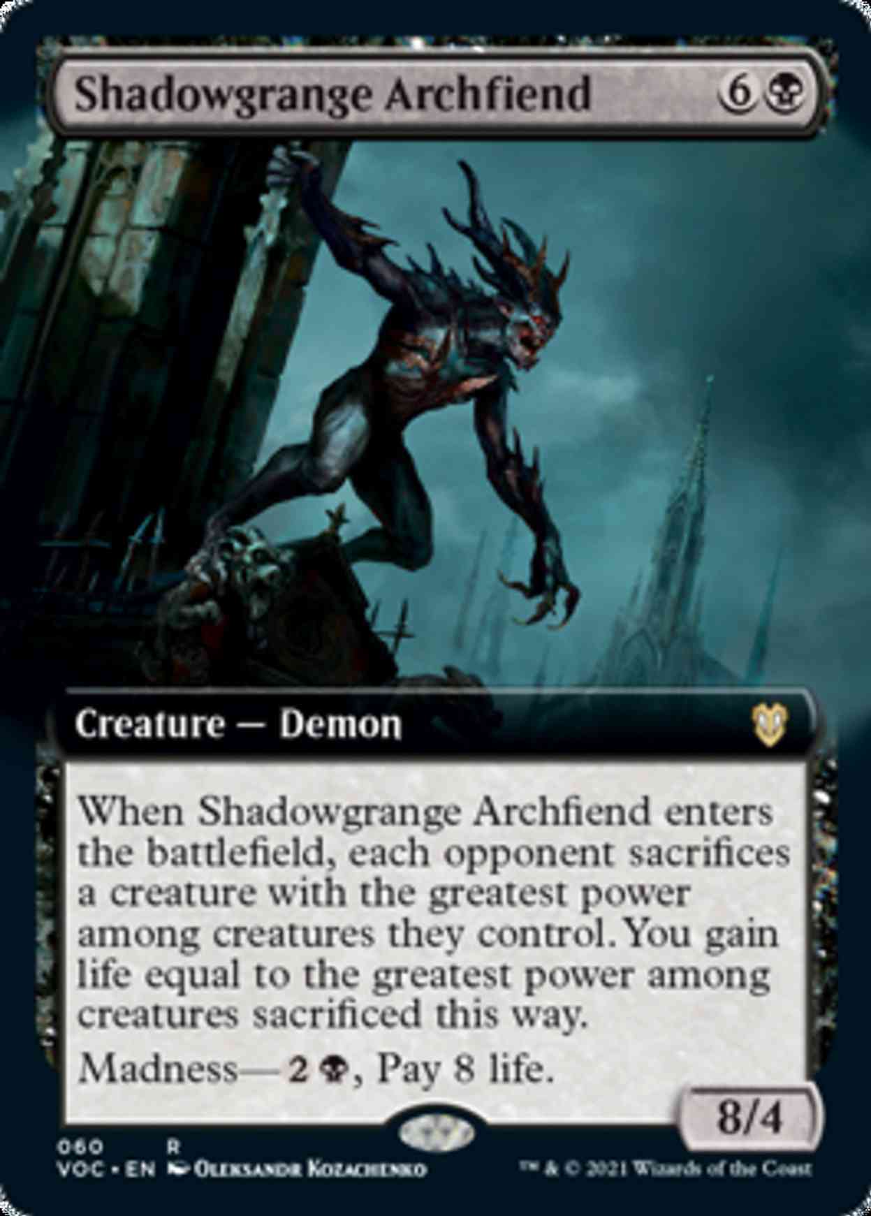 Shadowgrange Archfiend (Extended Art) magic card front