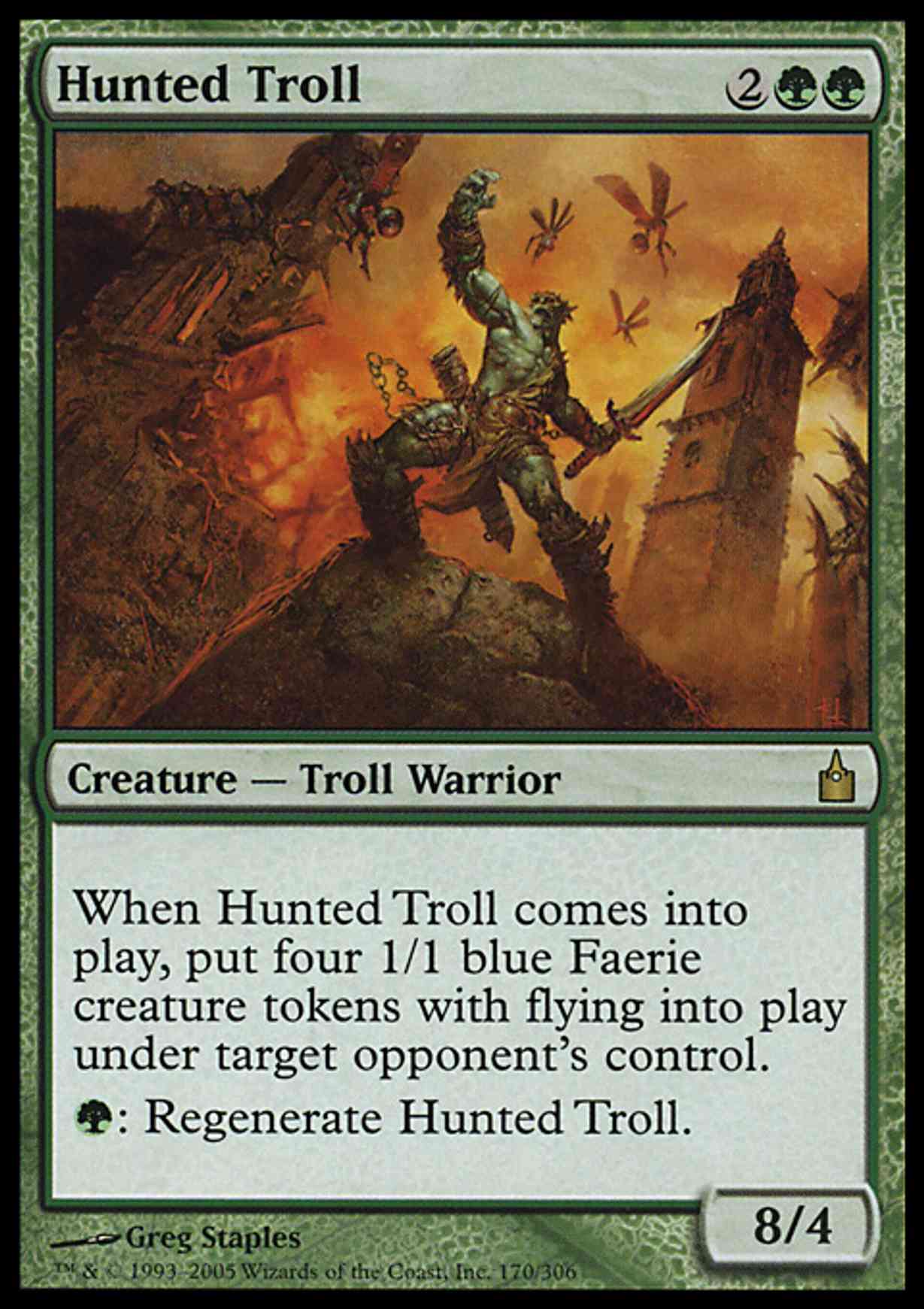 Hunted Troll magic card front