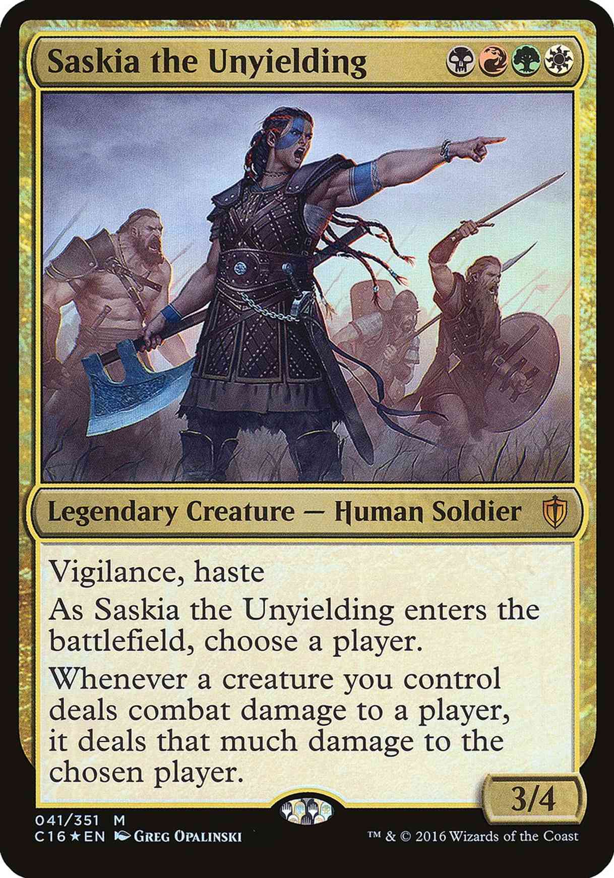 Saskia the Unyielding (Commander 2016) magic card front
