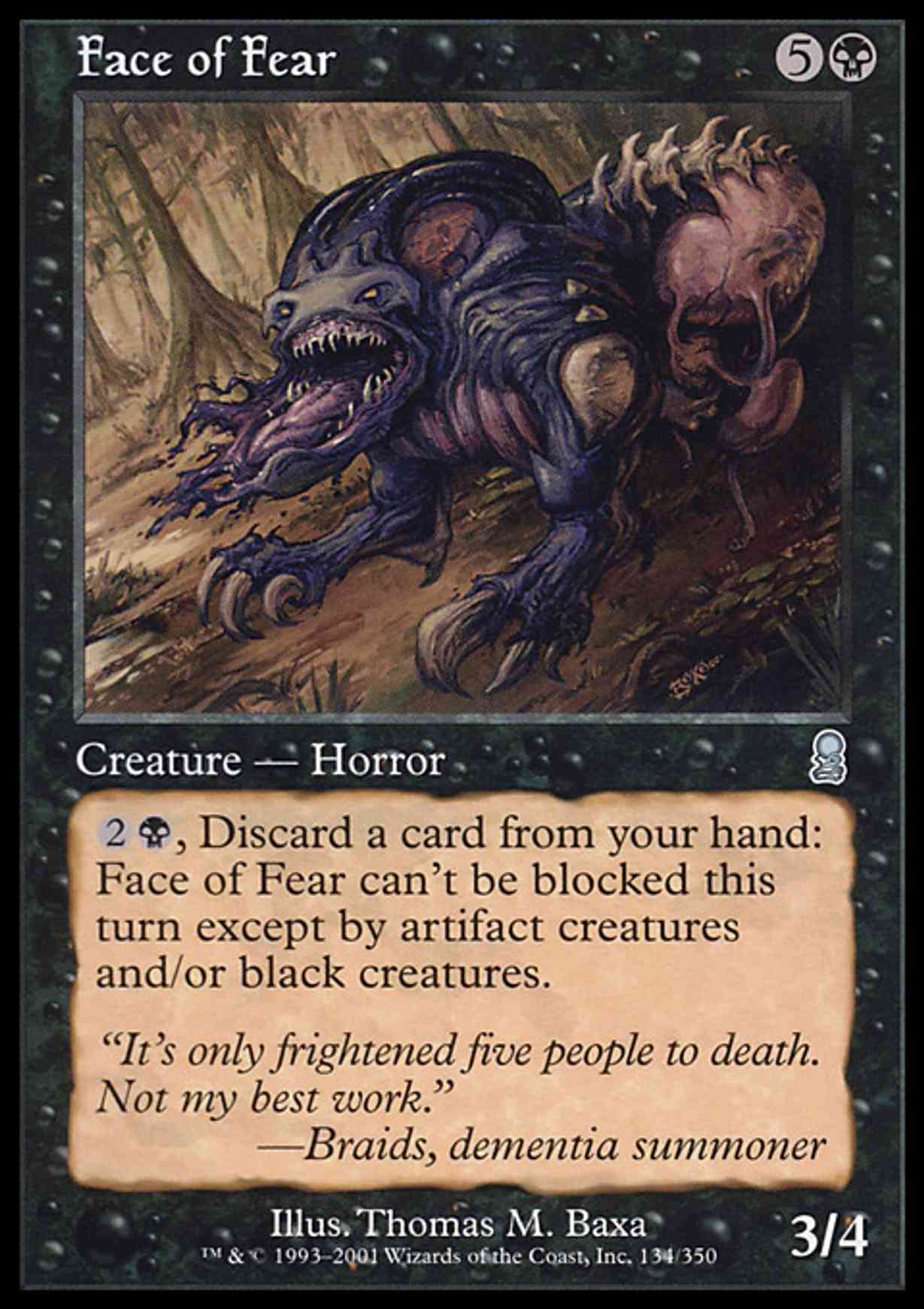 Face of Fear magic card front
