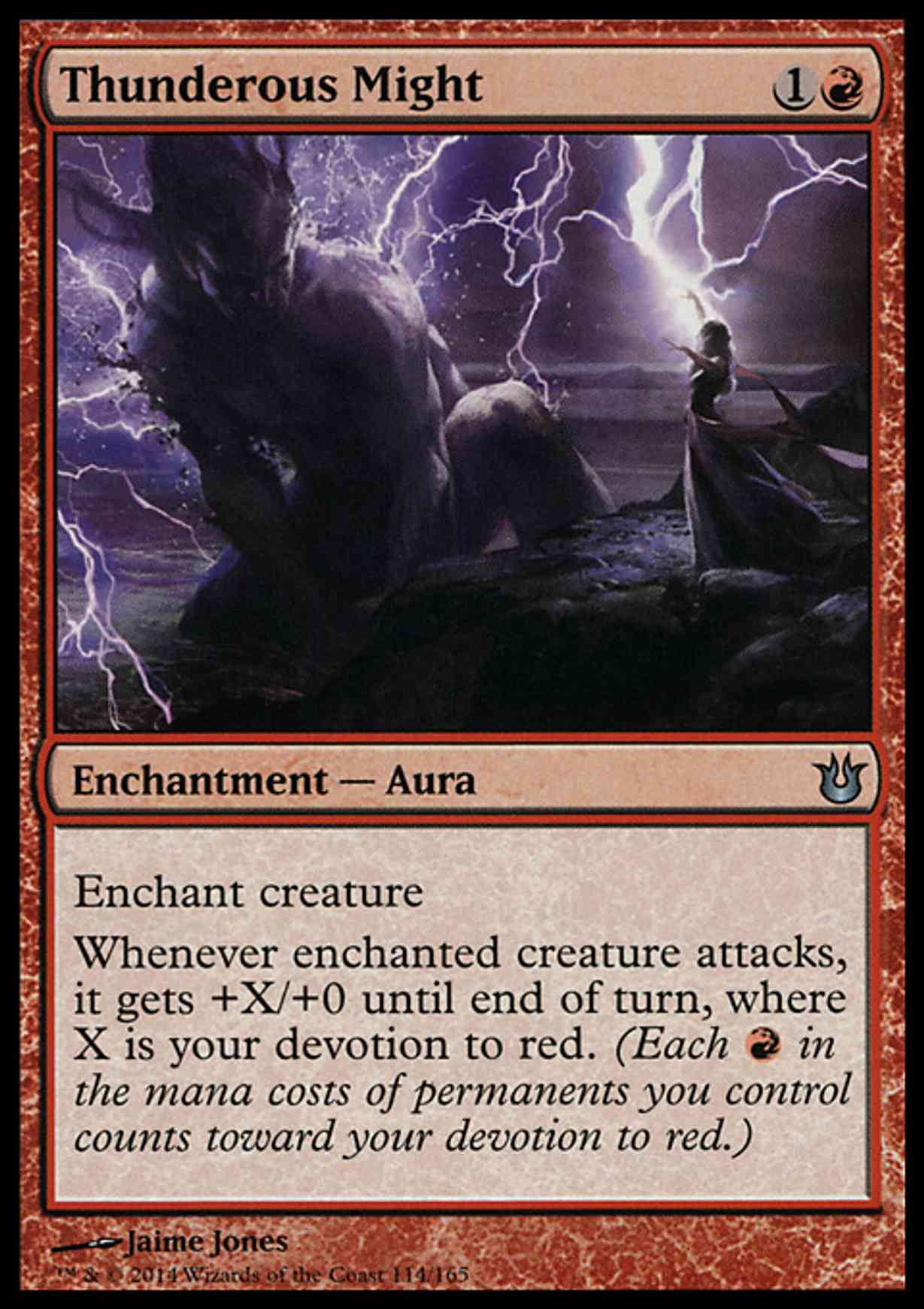 Thunderous Might magic card front