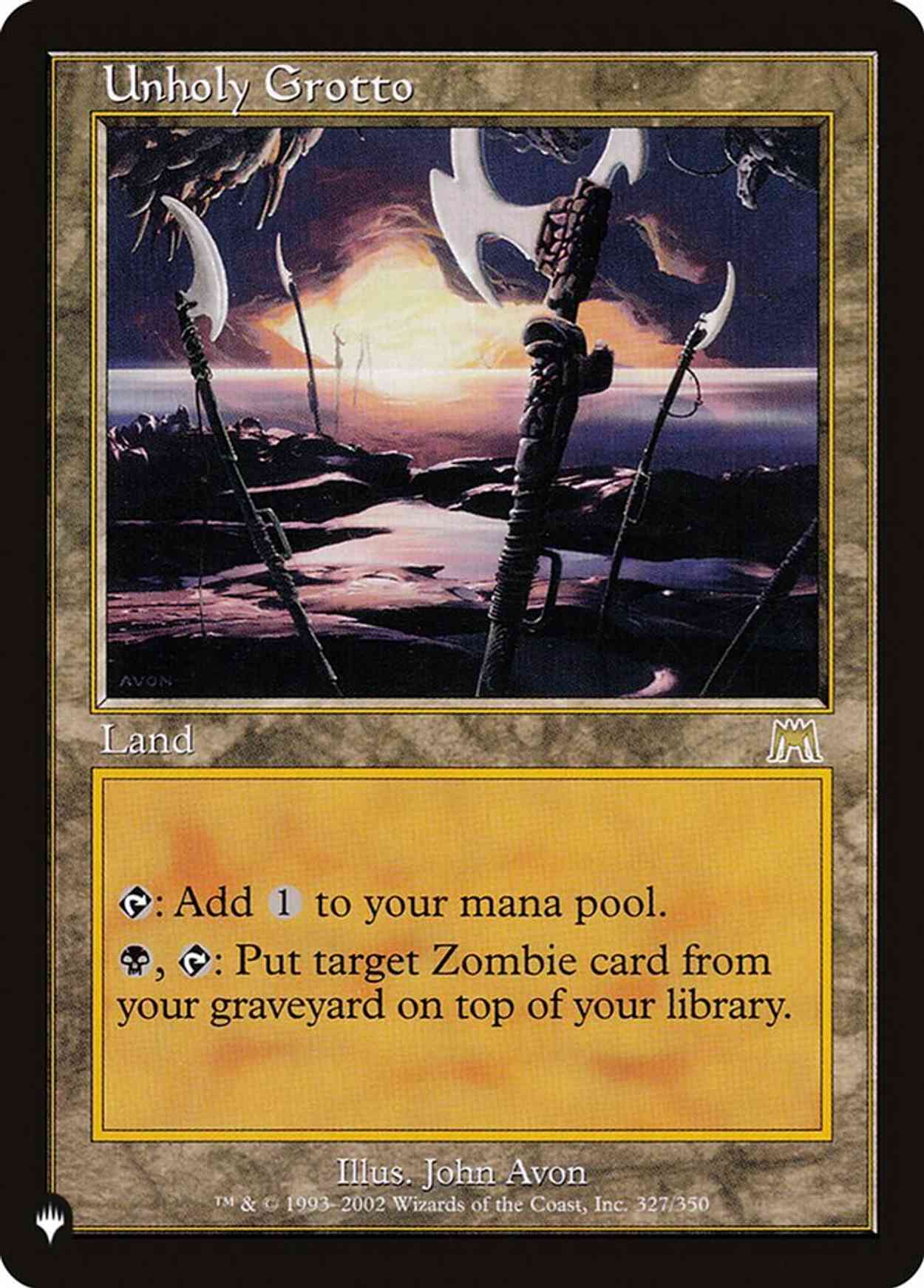 Unholy Grotto magic card front