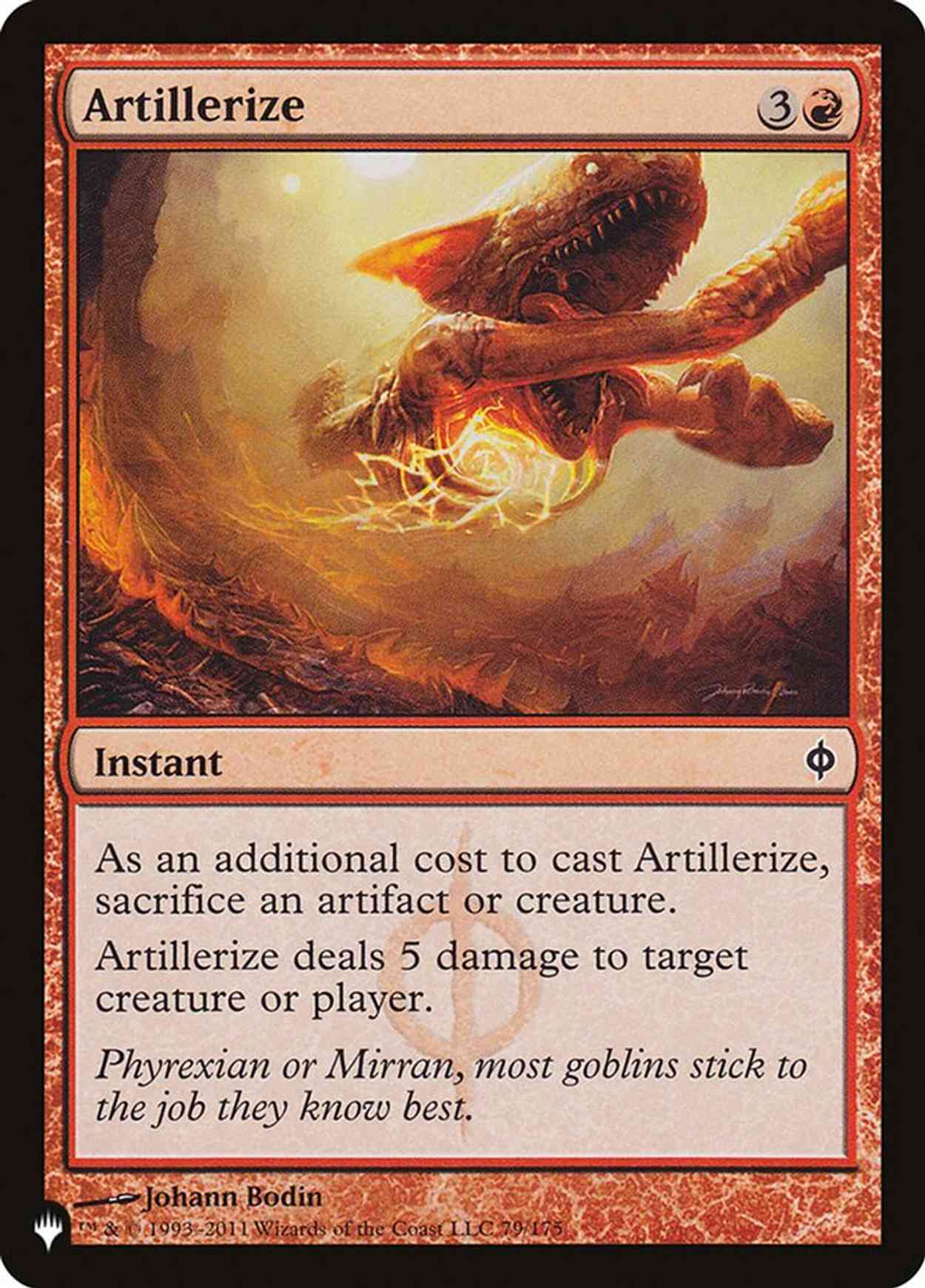 Artillerize magic card front