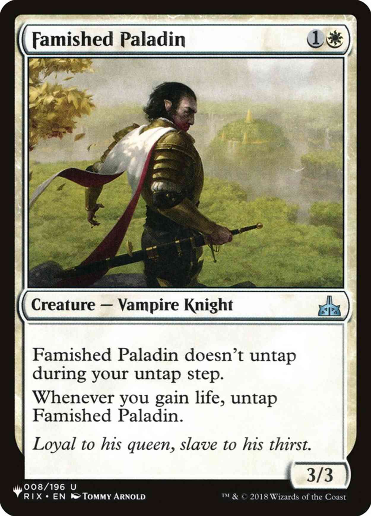 Famished Paladin magic card front