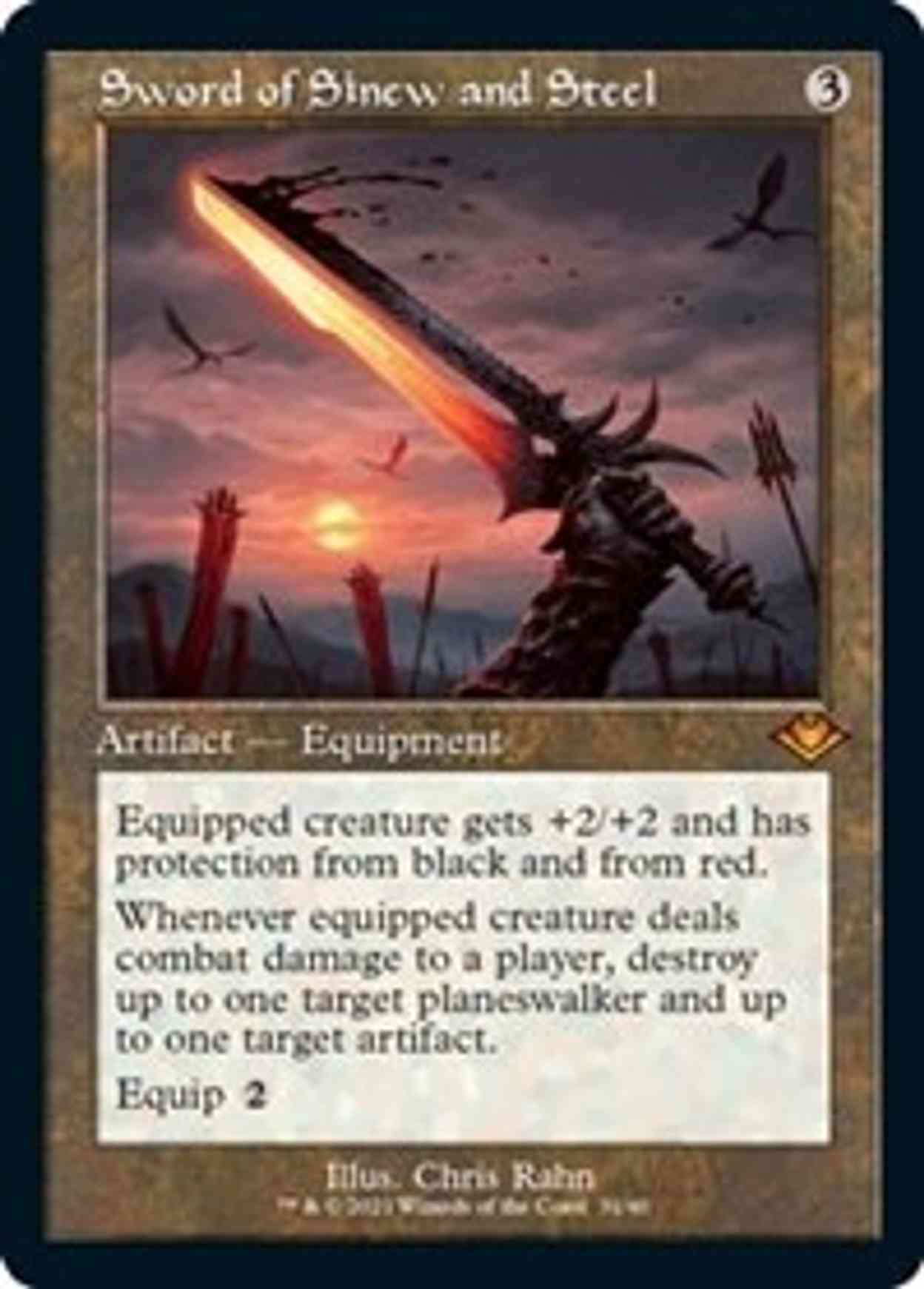 Sword of Sinew and Steel (Retro Frame) magic card front