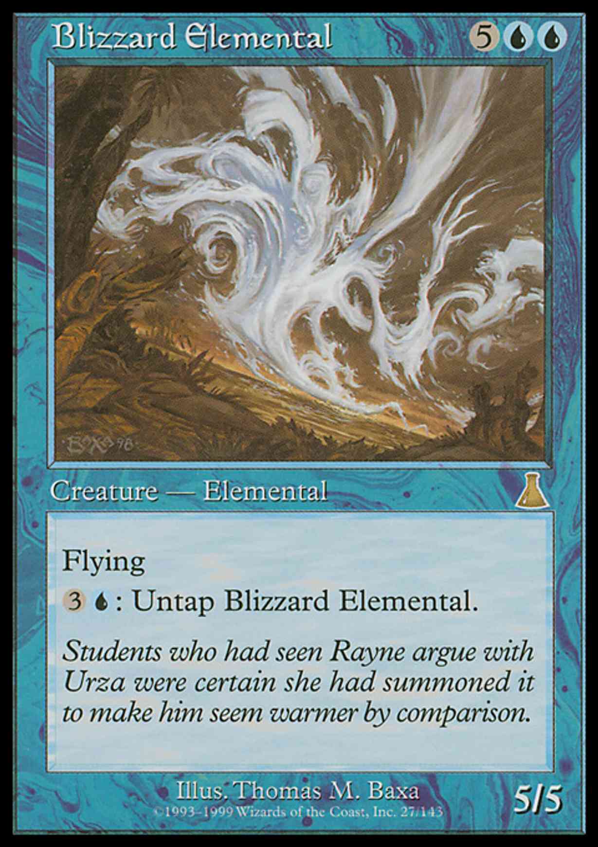 Blizzard Elemental magic card front