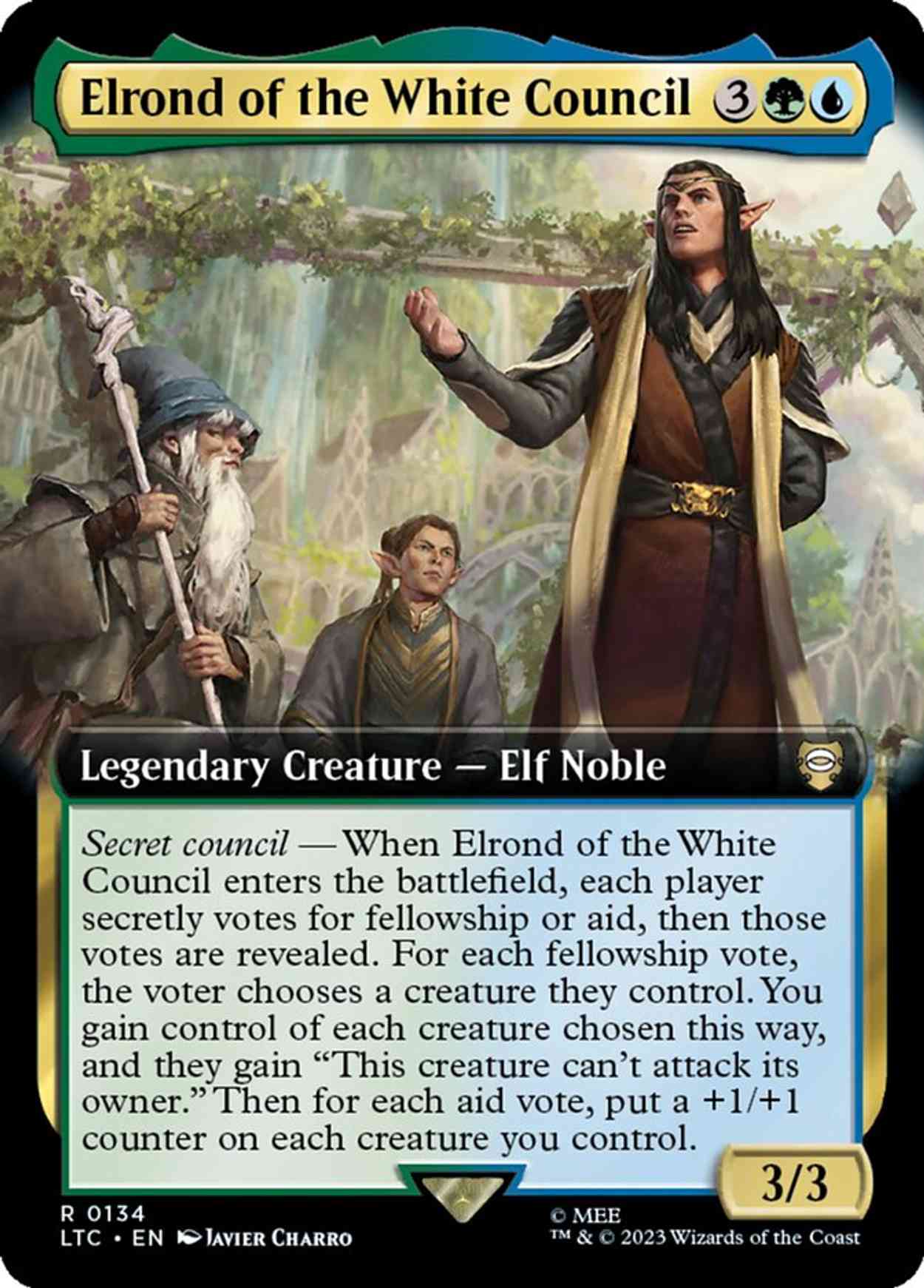 Elrond of the White Council (Extended Art) magic card front