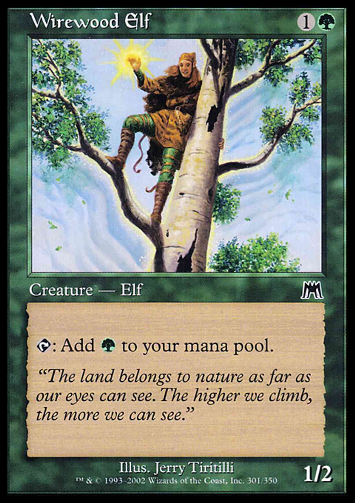 Wirewood Elf magic card front