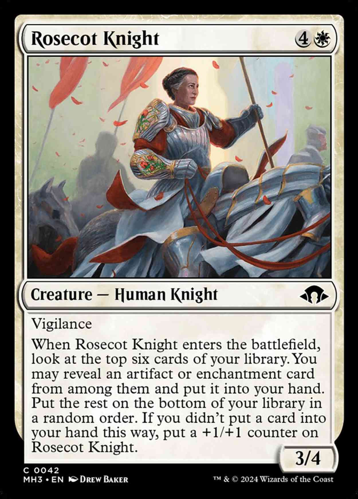 Rosecot Knight magic card front