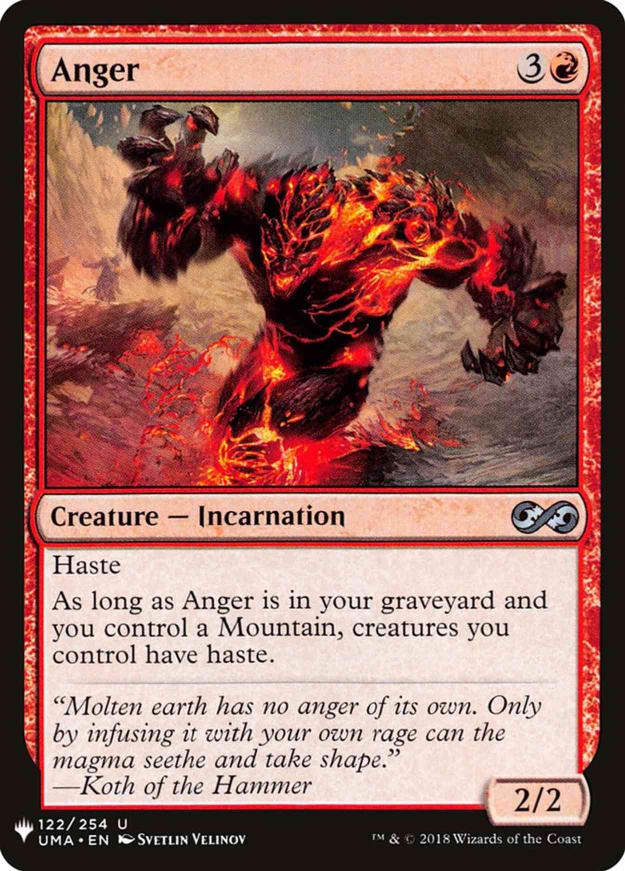 Anger magic card front