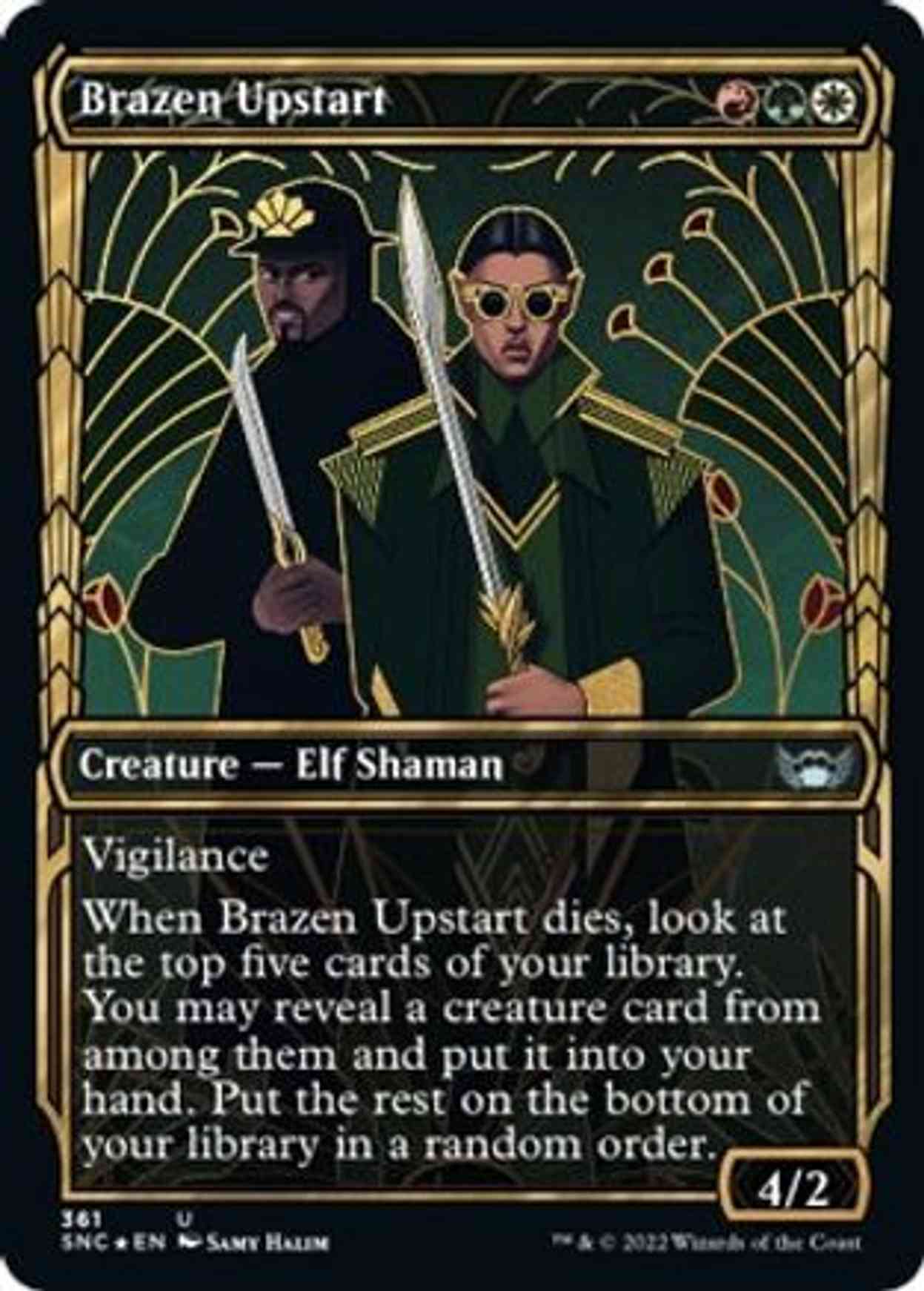 Brazen Upstart (Gilded Foil) magic card front