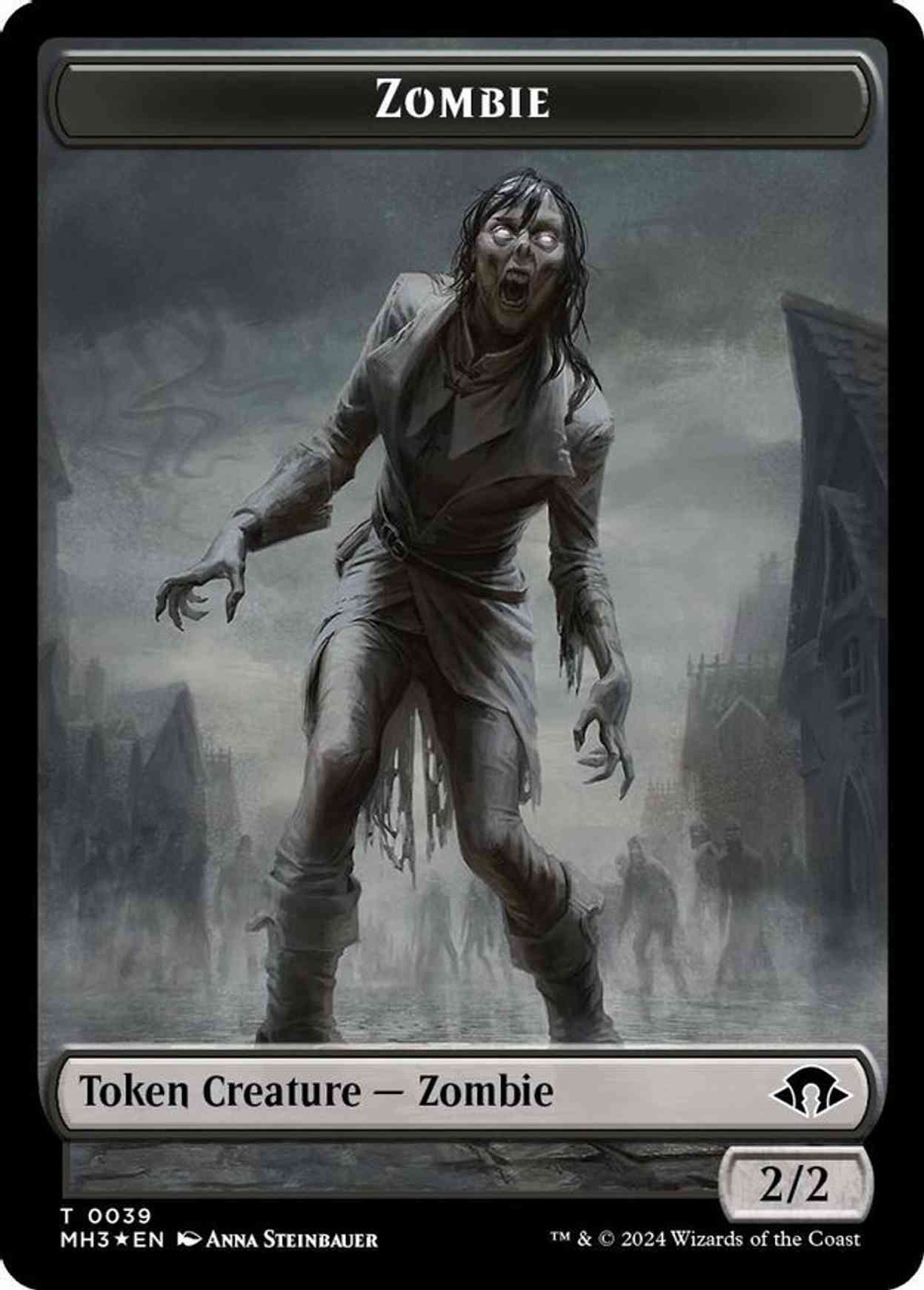 Zombie (Ripple Foil) // Elephant Double-Sided Token magic card front