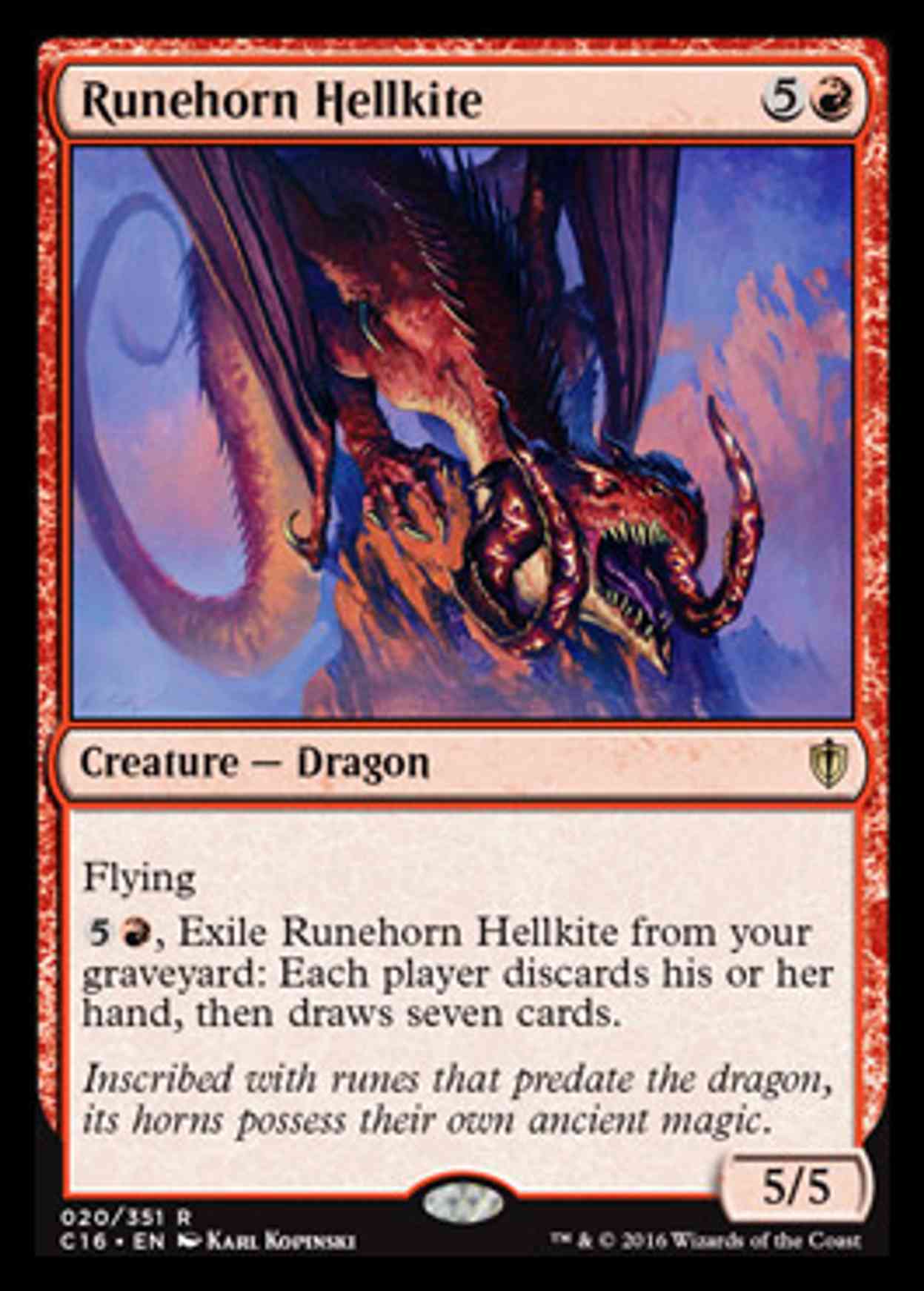 Runehorn Hellkite magic card front