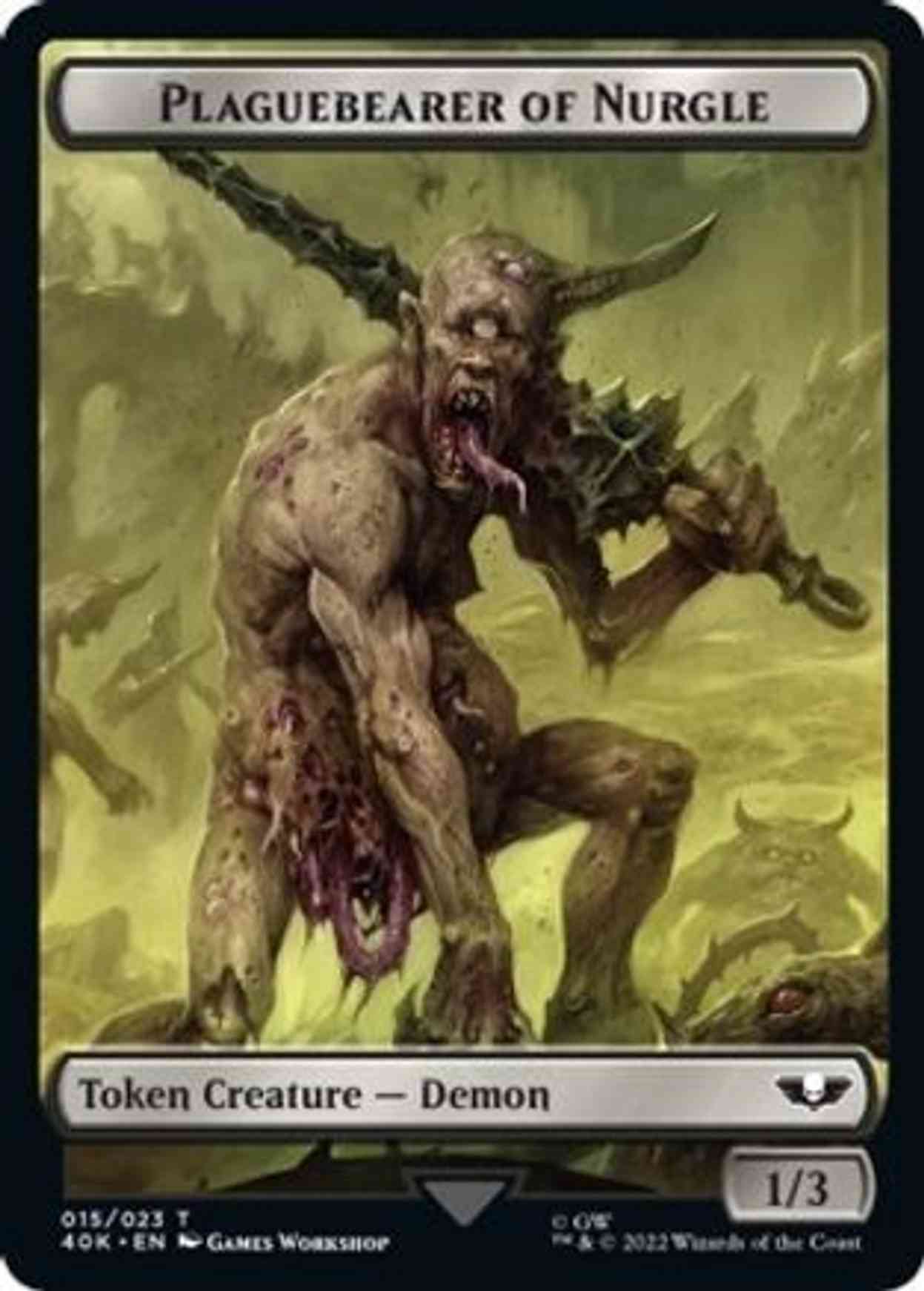 Plaguebearer of Nurgle // Spawn Double-sided Token (Surge Foil) magic card front