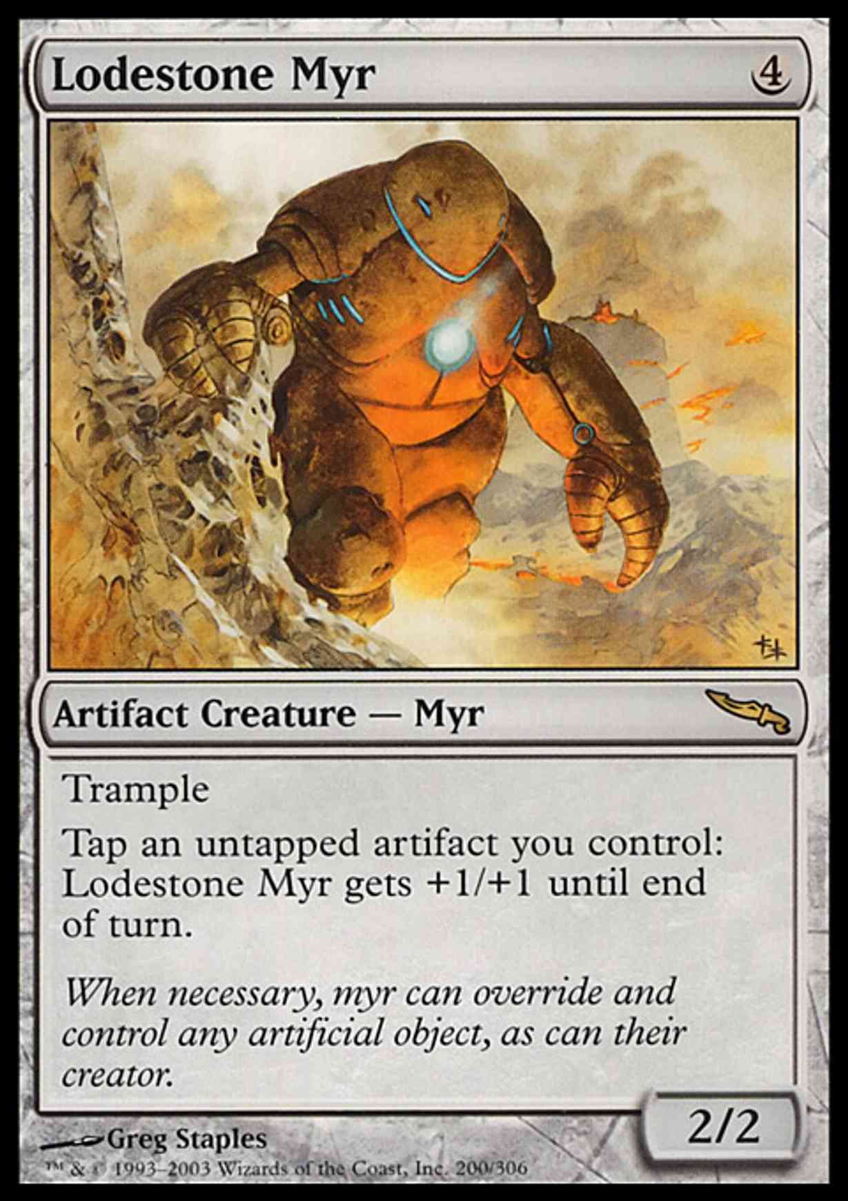 Lodestone Myr Price from mtg Mirrodin