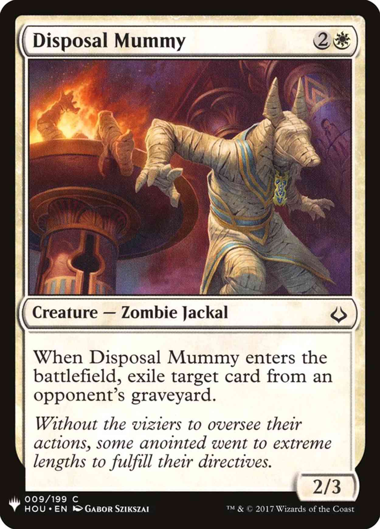 Disposal Mummy magic card front