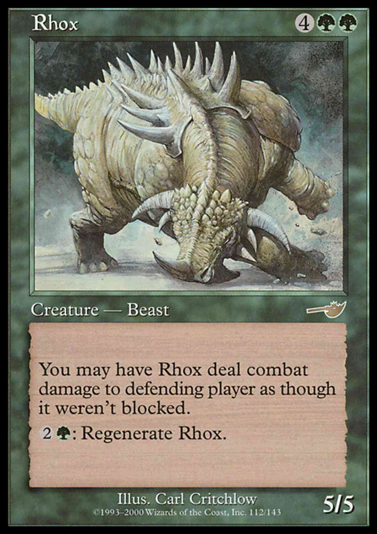 Rhox magic card front