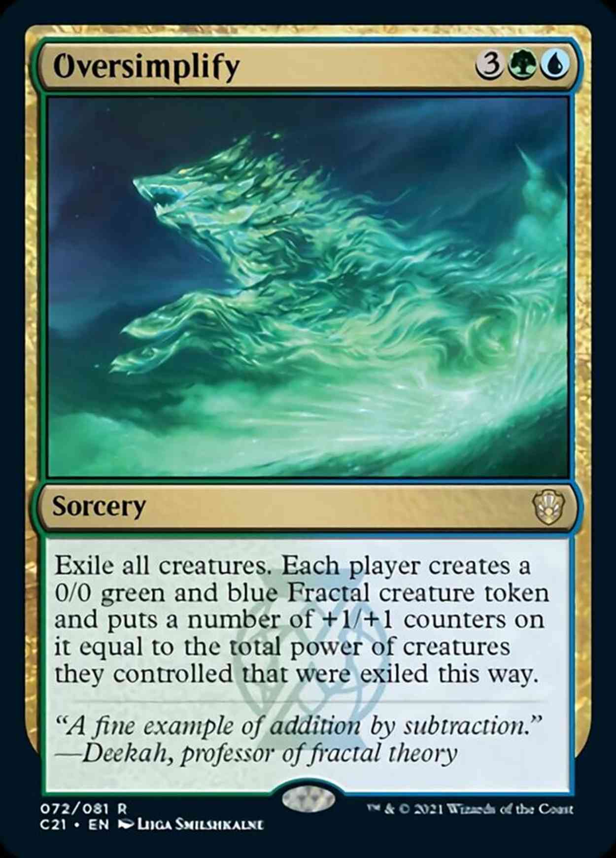 Oversimplify magic card front