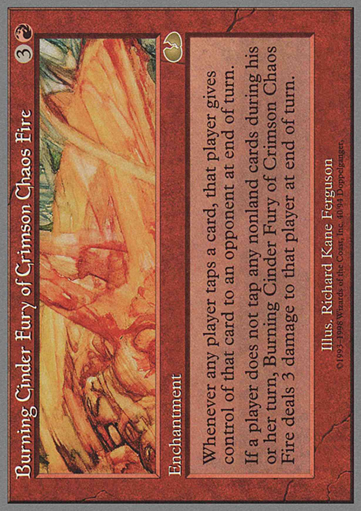 Burning Cinder Fury of Crimson Chaos Fire magic card front