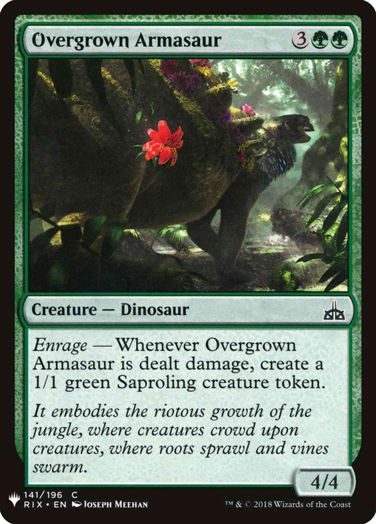 Overgrown Armasaur magic card front