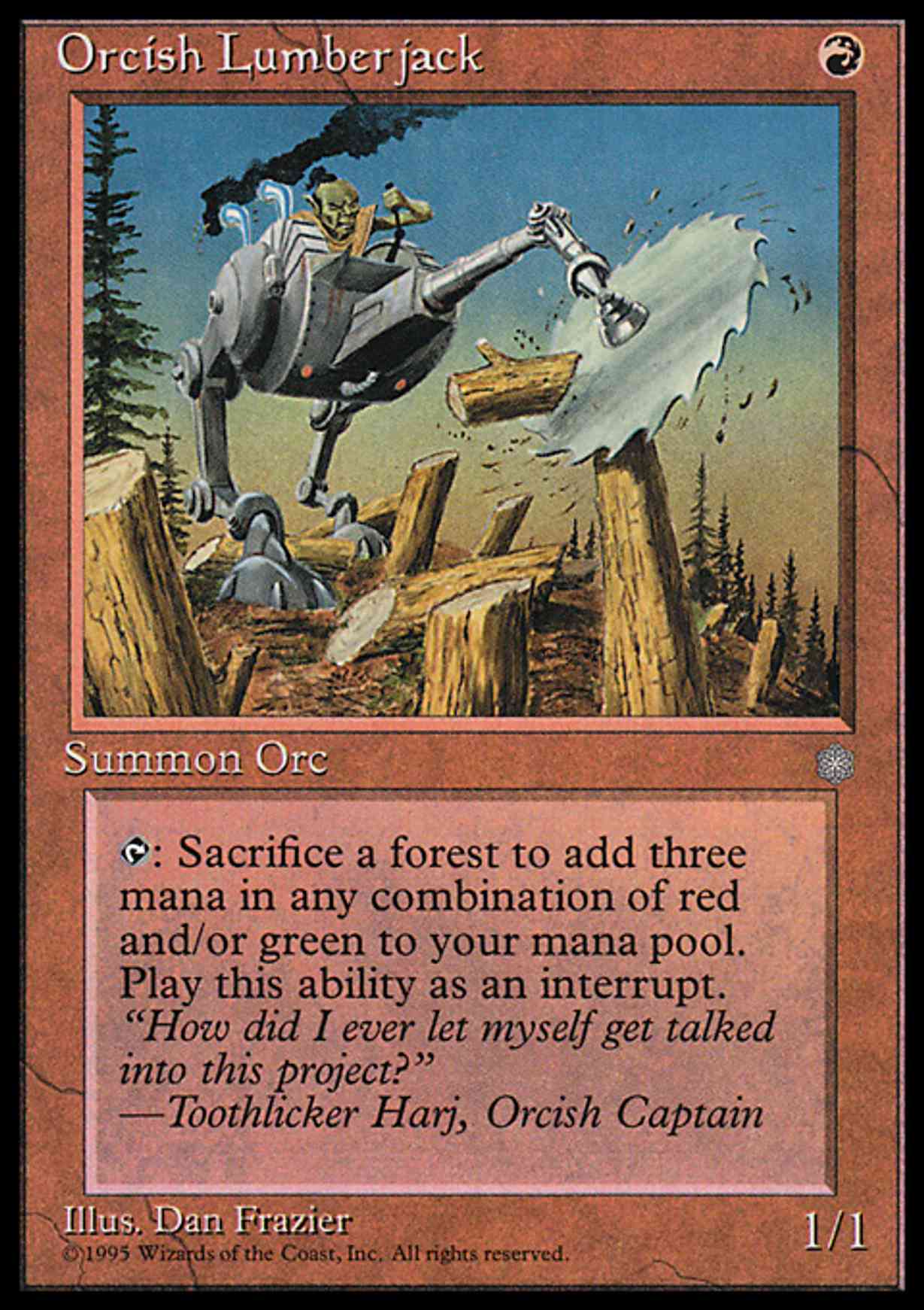 Orcish Lumberjack magic card front