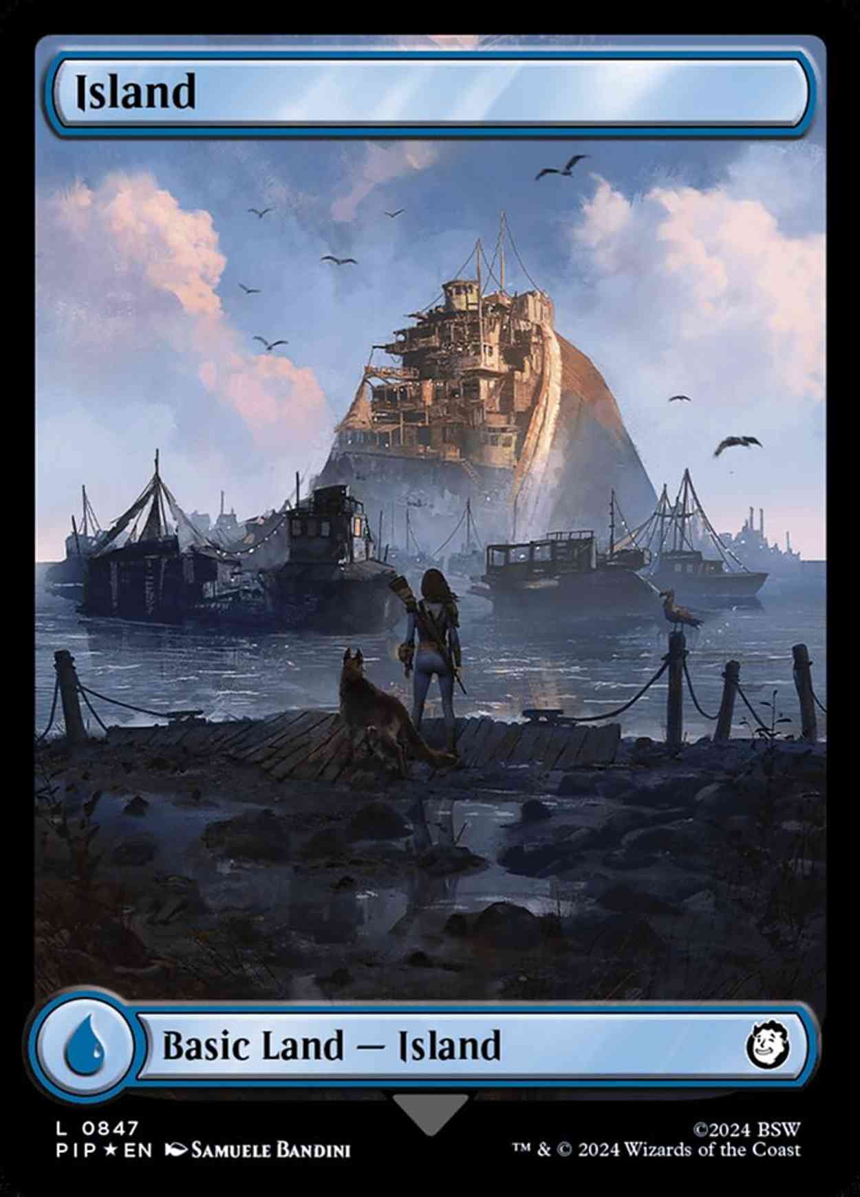 Island (0847) (Surge Foil) magic card front