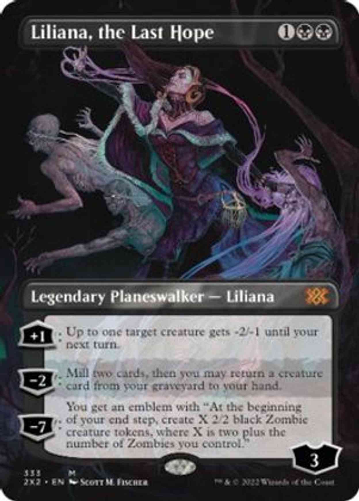 Liliana, the Last Hope (Borderless) magic card front