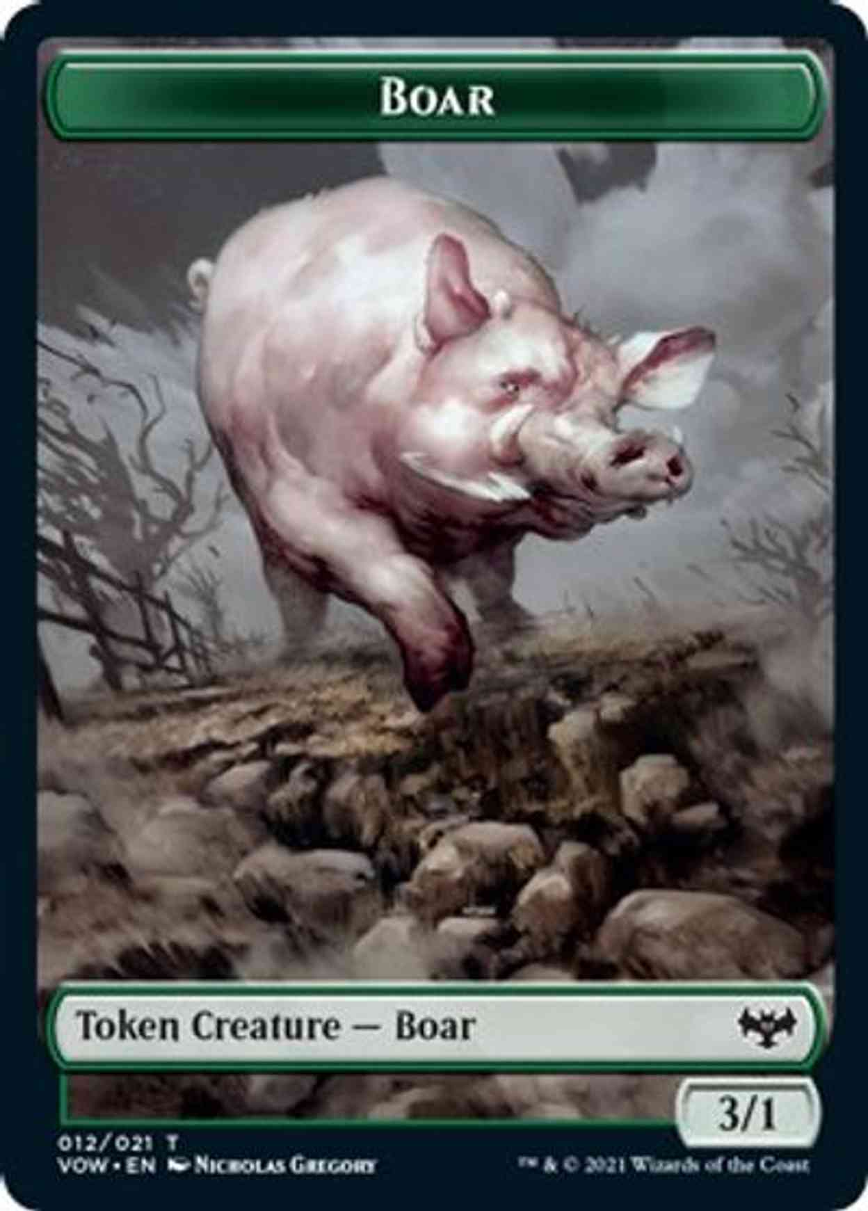 Boar Token magic card front