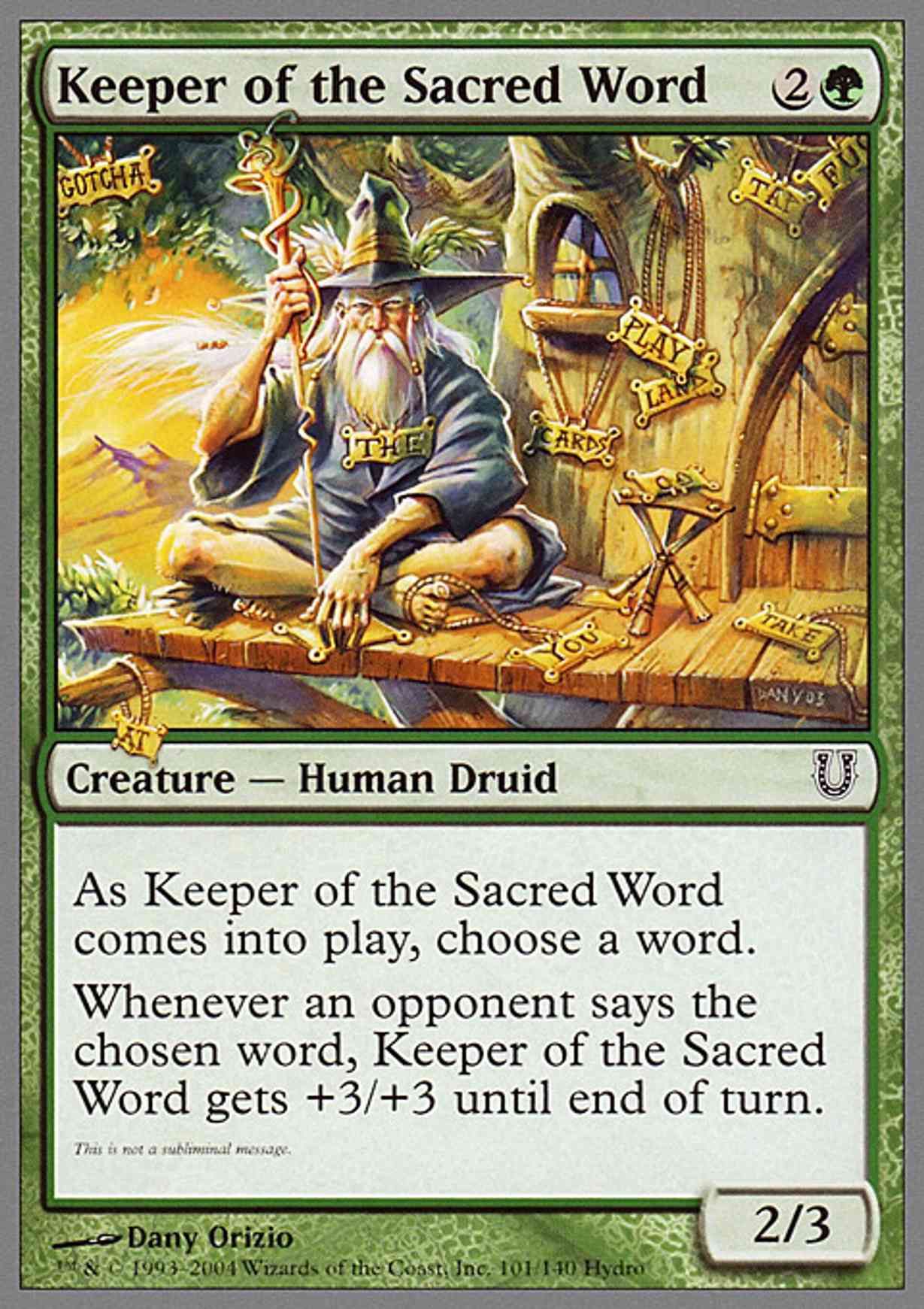 Keeper of the Sacred Word magic card front